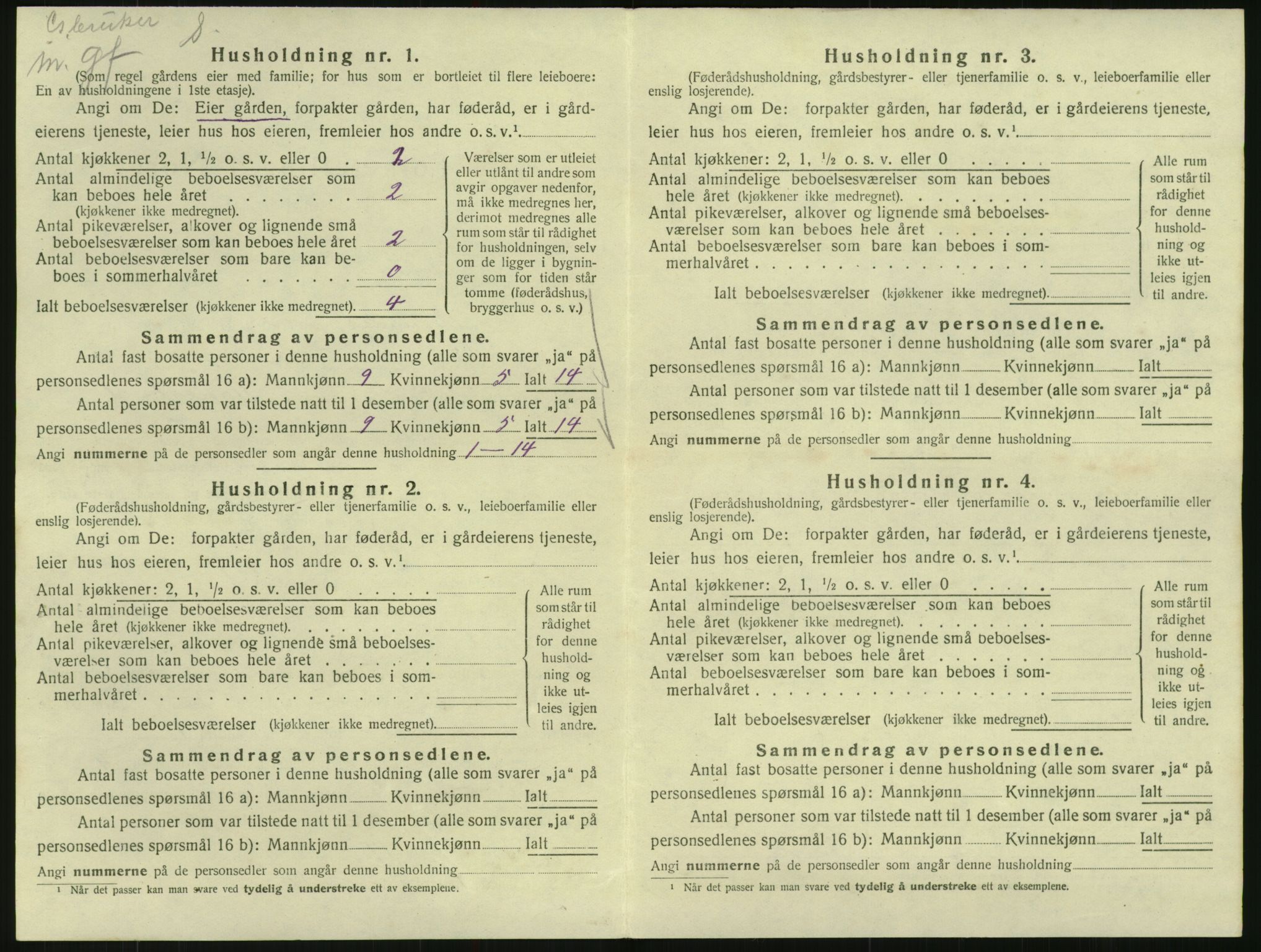 SAK, 1920 census for Vegusdal, 1920, p. 342