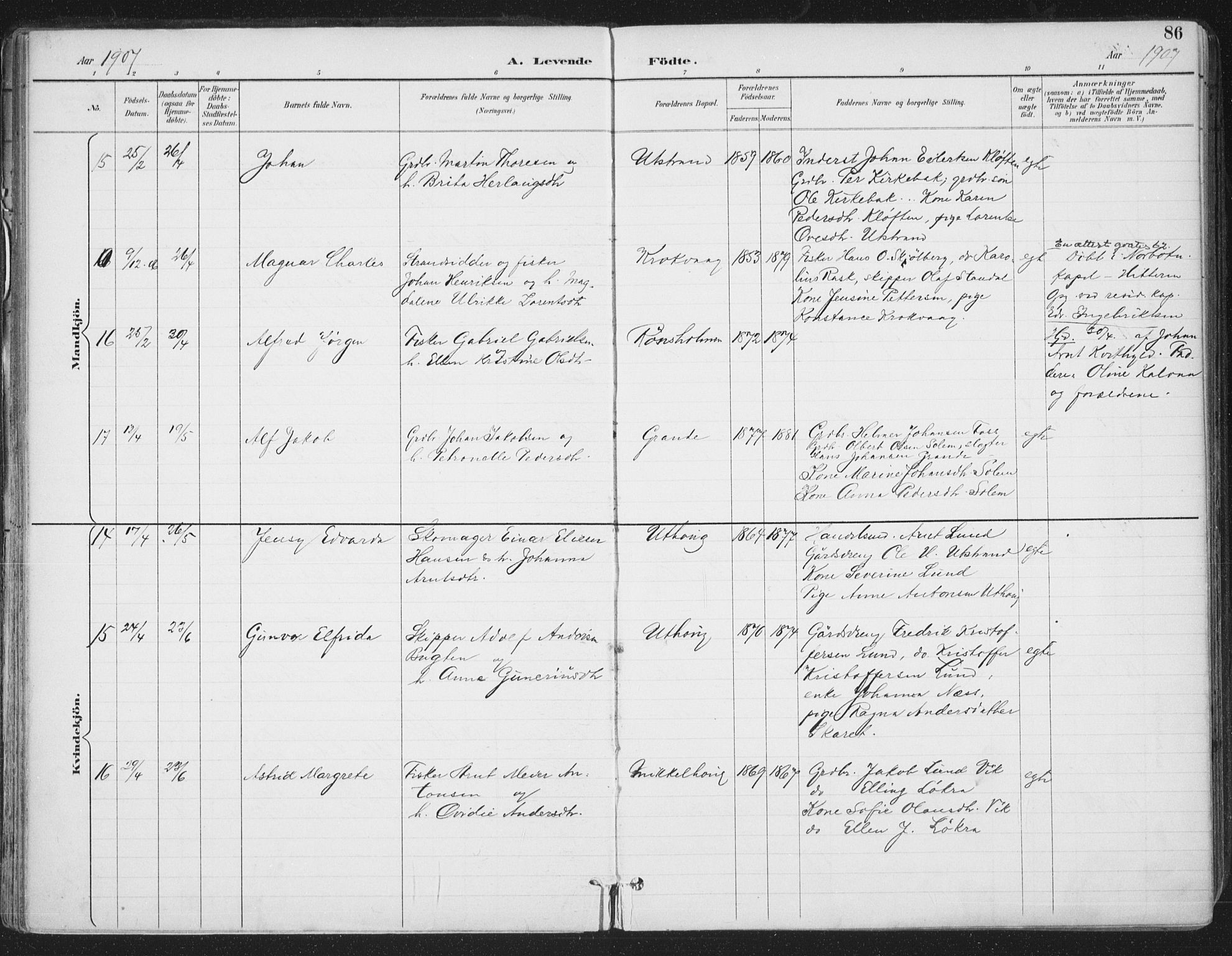 Ministerialprotokoller, klokkerbøker og fødselsregistre - Sør-Trøndelag, AV/SAT-A-1456/659/L0743: Parish register (official) no. 659A13, 1893-1910, p. 86