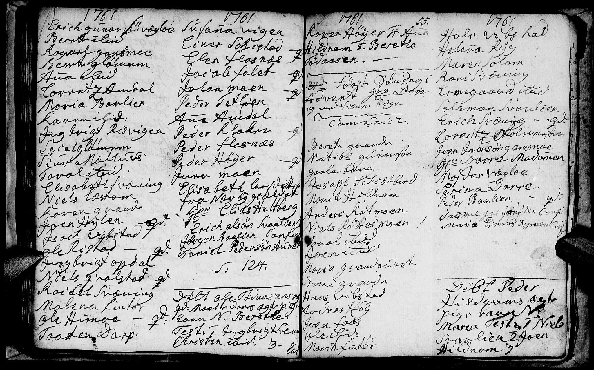 Ministerialprotokoller, klokkerbøker og fødselsregistre - Nord-Trøndelag, SAT/A-1458/764/L0543: Parish register (official) no. 764A03, 1758-1765, p. 55