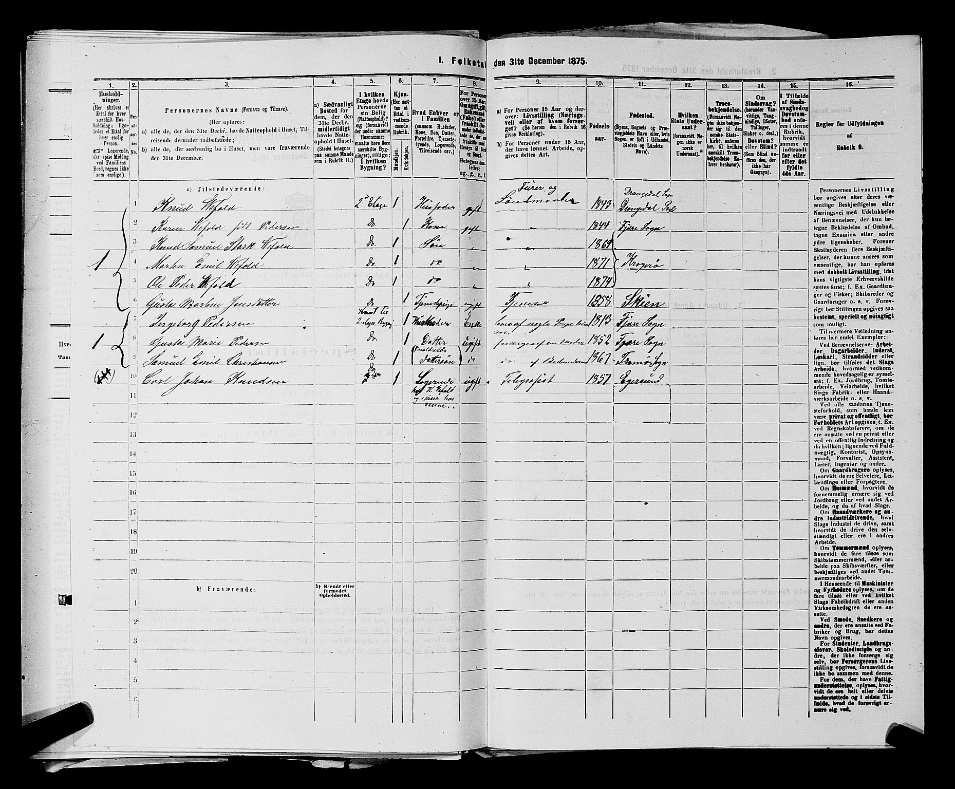 SAKO, 1875 census for 0801P Kragerø, 1875, p. 979