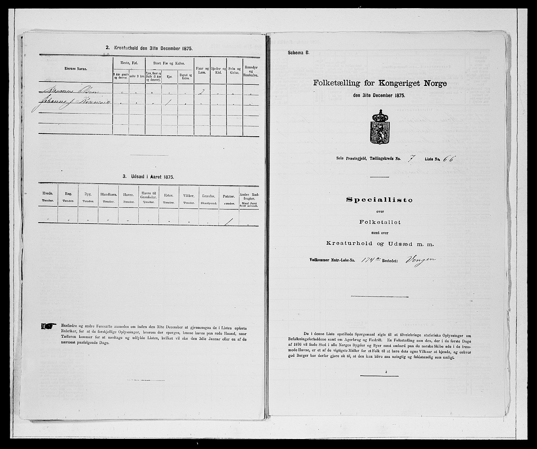 SAB, 1875 Census for 1441P Selje, 1875, p. 930