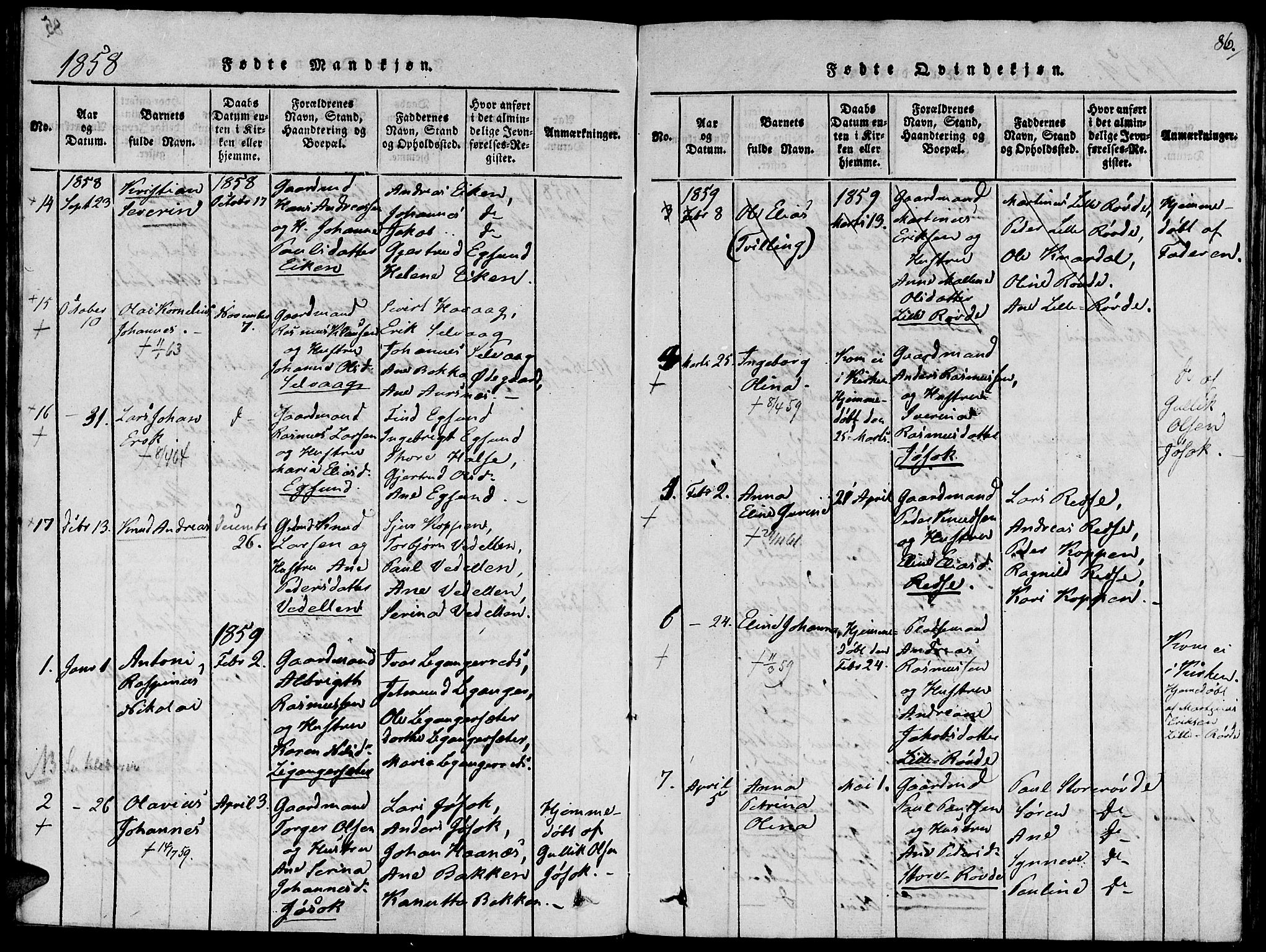 Ministerialprotokoller, klokkerbøker og fødselsregistre - Møre og Romsdal, AV/SAT-A-1454/504/L0054: Parish register (official) no. 504A01, 1816-1861, p. 86