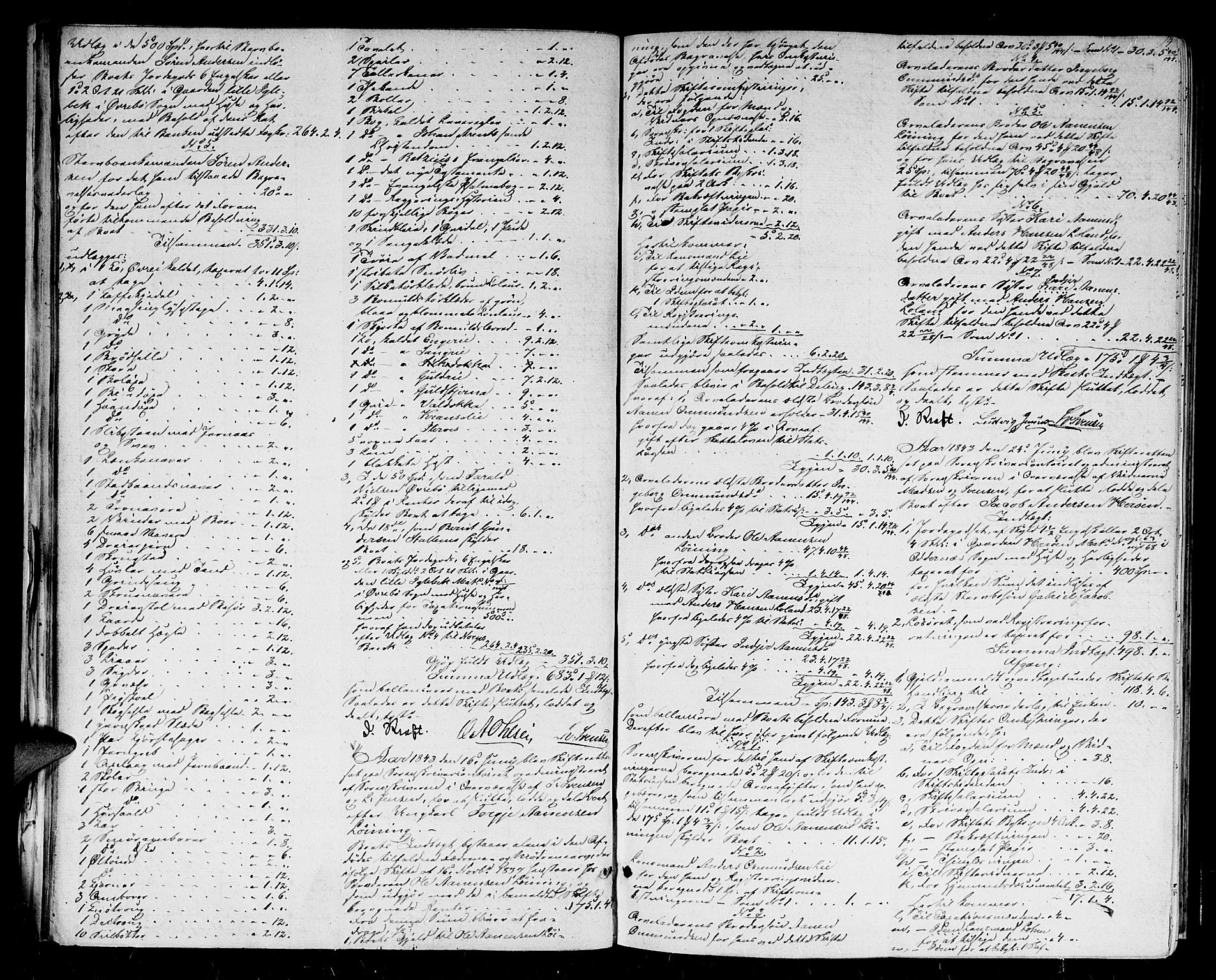 Mandal sorenskriveri, AV/SAK-1221-0005/001/H/Hc/L0093: Skifteutlodningsprotokoll nr 2 med register, 1843-1852, p. 13b-14a