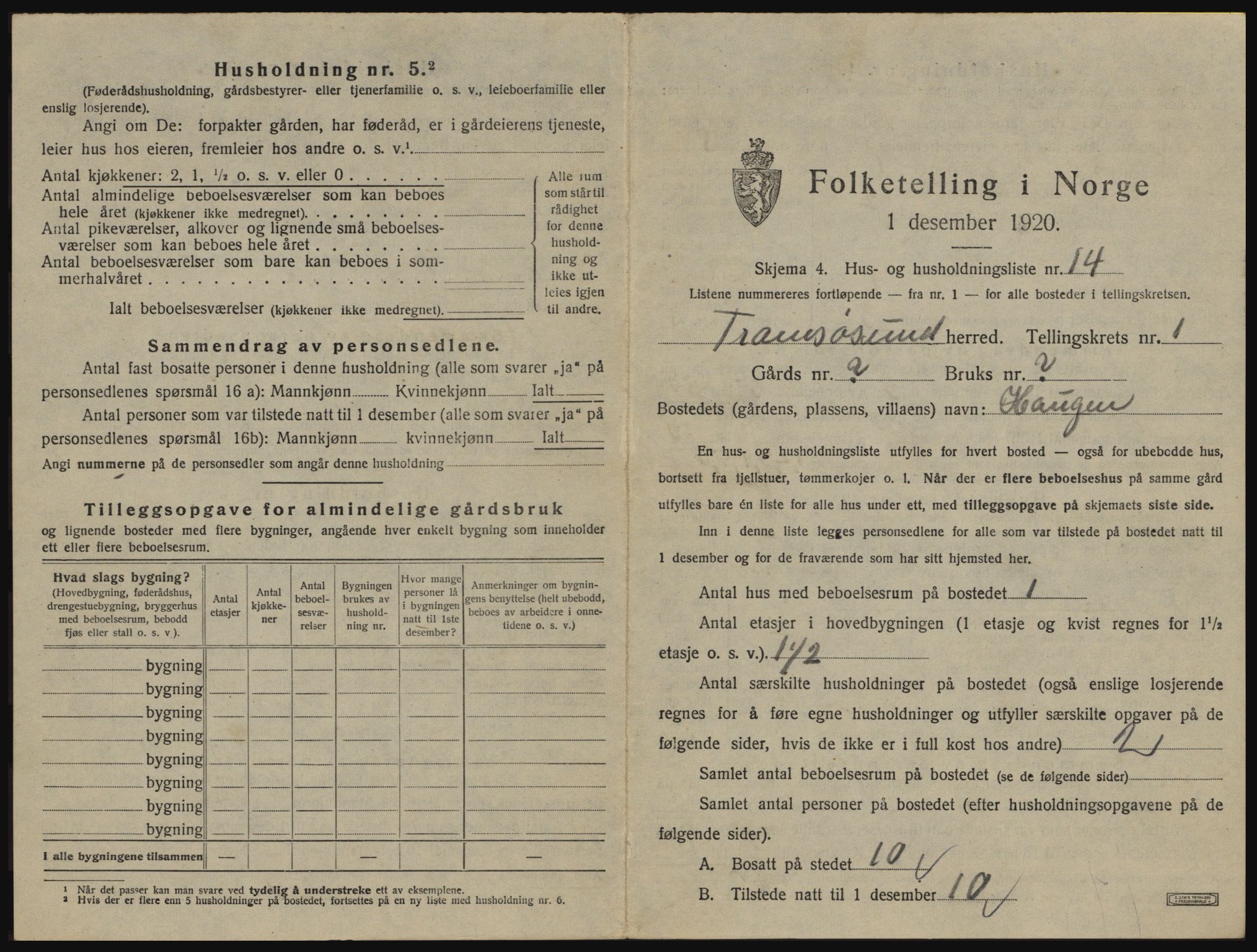 SATØ, 1920 census for Tromsøysund, 1920, p. 130