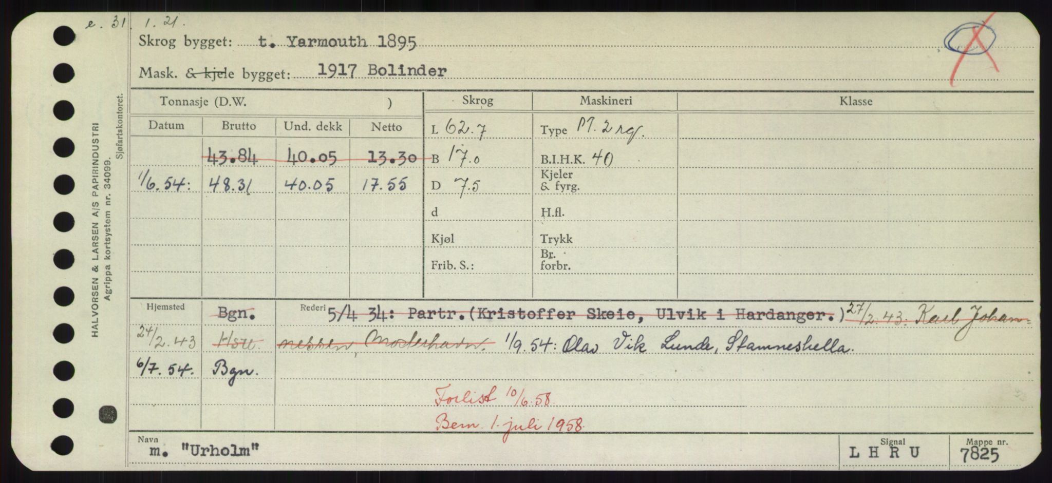 Sjøfartsdirektoratet med forløpere, Skipsmålingen, RA/S-1627/H/Hd/L0040: Fartøy, U-Ve, p. 133