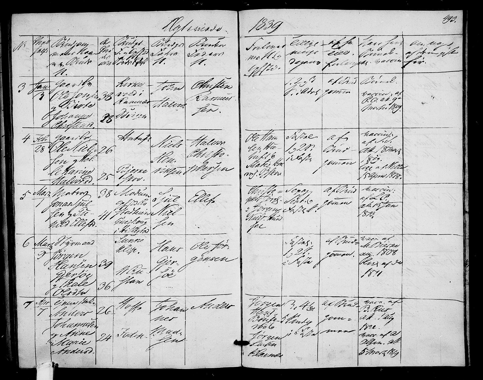 Våle kirkebøker, AV/SAKO-A-334/F/Fa/L0008: Parish register (official) no. I 8, 1824-1844, p. 493