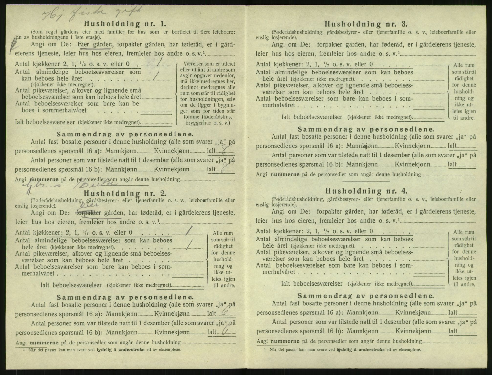 SAT, 1920 census for Borge, 1920, p. 274