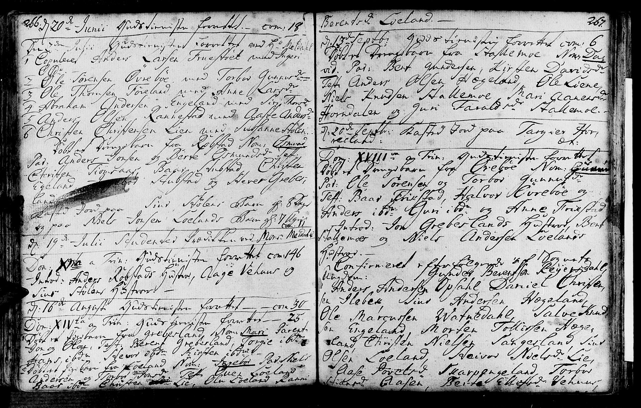 Vennesla sokneprestkontor, AV/SAK-1111-0045/Fa/Fac/L0001: Parish register (official) no. A 1, 1743-1784, p. 266-267