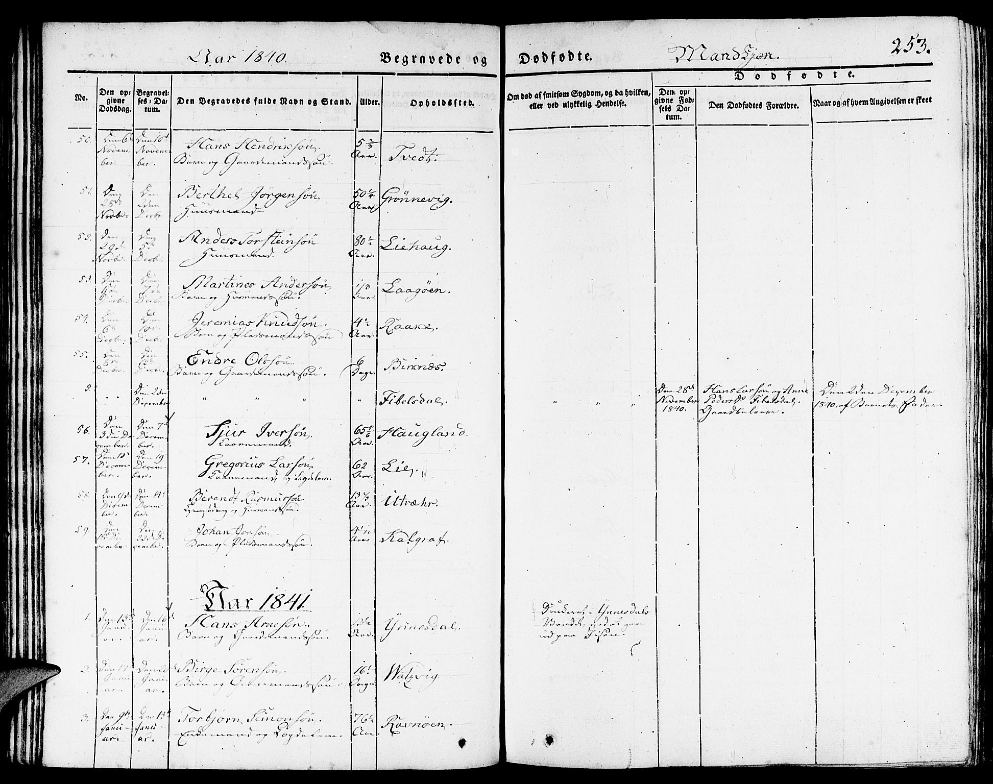 Gulen sokneprestembete, AV/SAB-A-80201/H/Haa/Haaa/L0020: Parish register (official) no. A 20, 1837-1847, p. 253