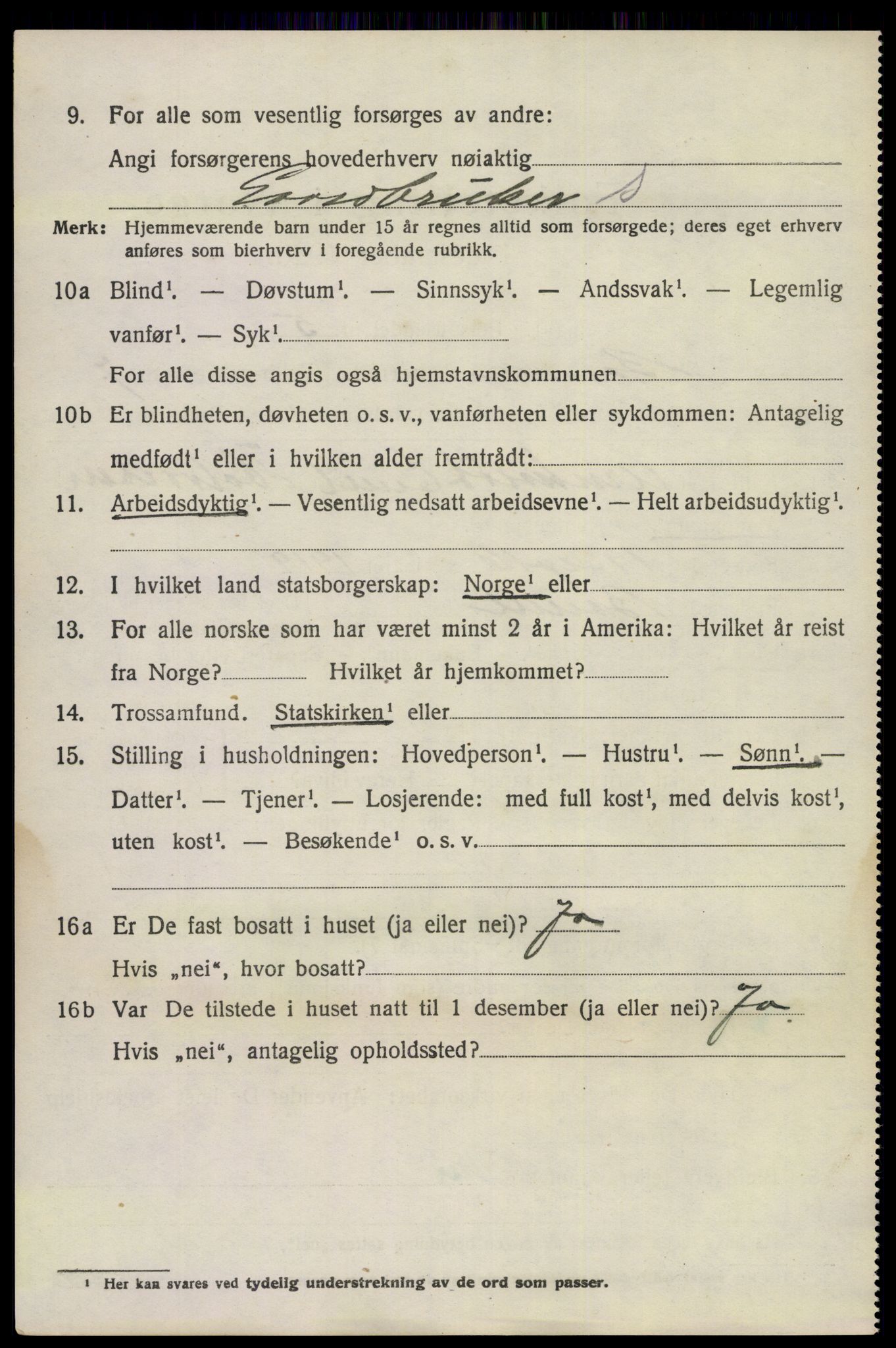 SAKO, 1920 census for Bamble, 1920, p. 7368