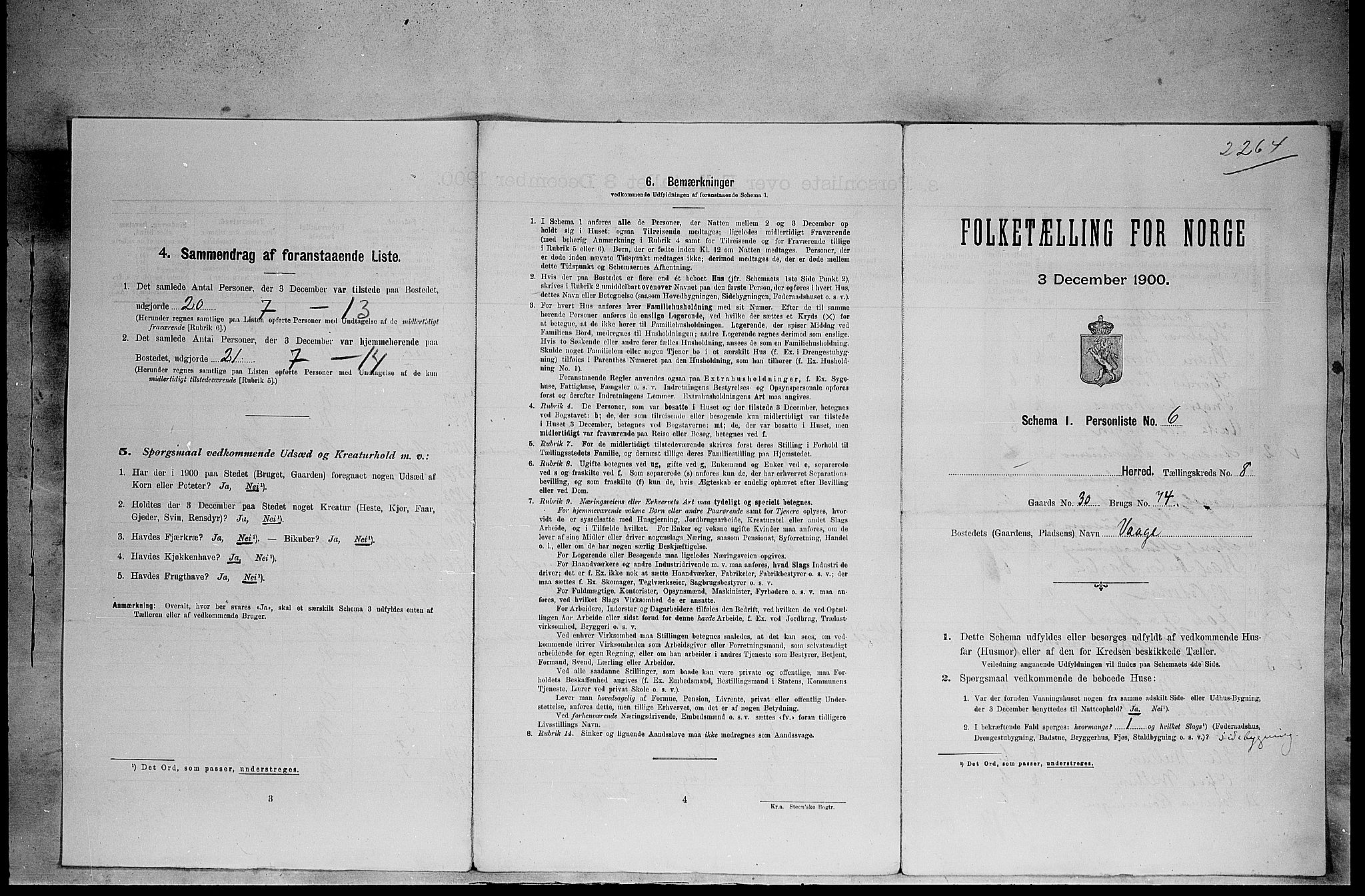 SAH, 1900 census for Elverum, 1900, p. 895