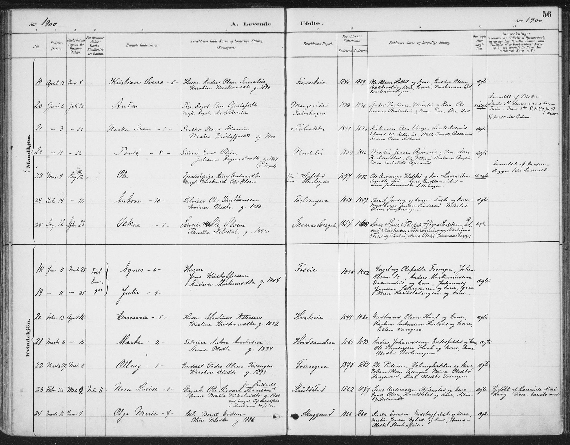 Romedal prestekontor, AV/SAH-PREST-004/K/L0008: Parish register (official) no. 8, 1887-1905, p. 56