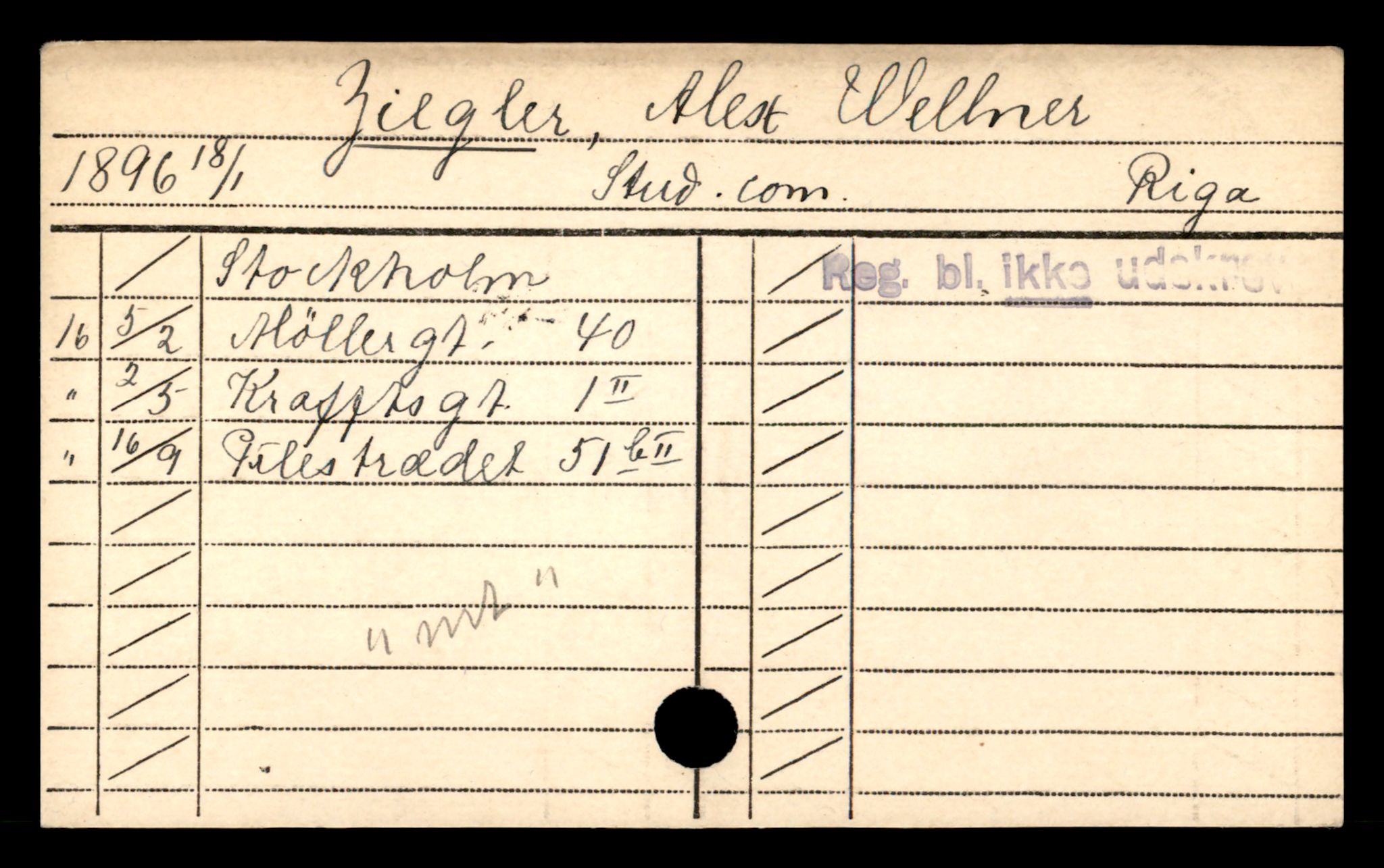 Oslo folkeregister, Registerkort, AV/SAO-A-11715/D/De/L0008: Menn: Zachariasen Anders - Aavik Johan, 1906-1918