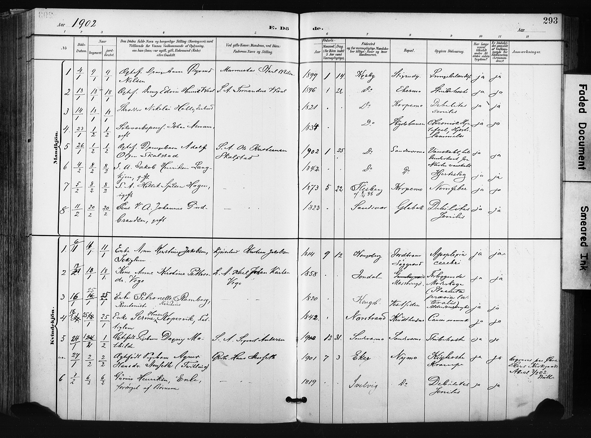 Kongsberg kirkebøker, AV/SAKO-A-22/F/Fb/L0003: Parish register (official) no. II 3, 1896-1905, p. 293