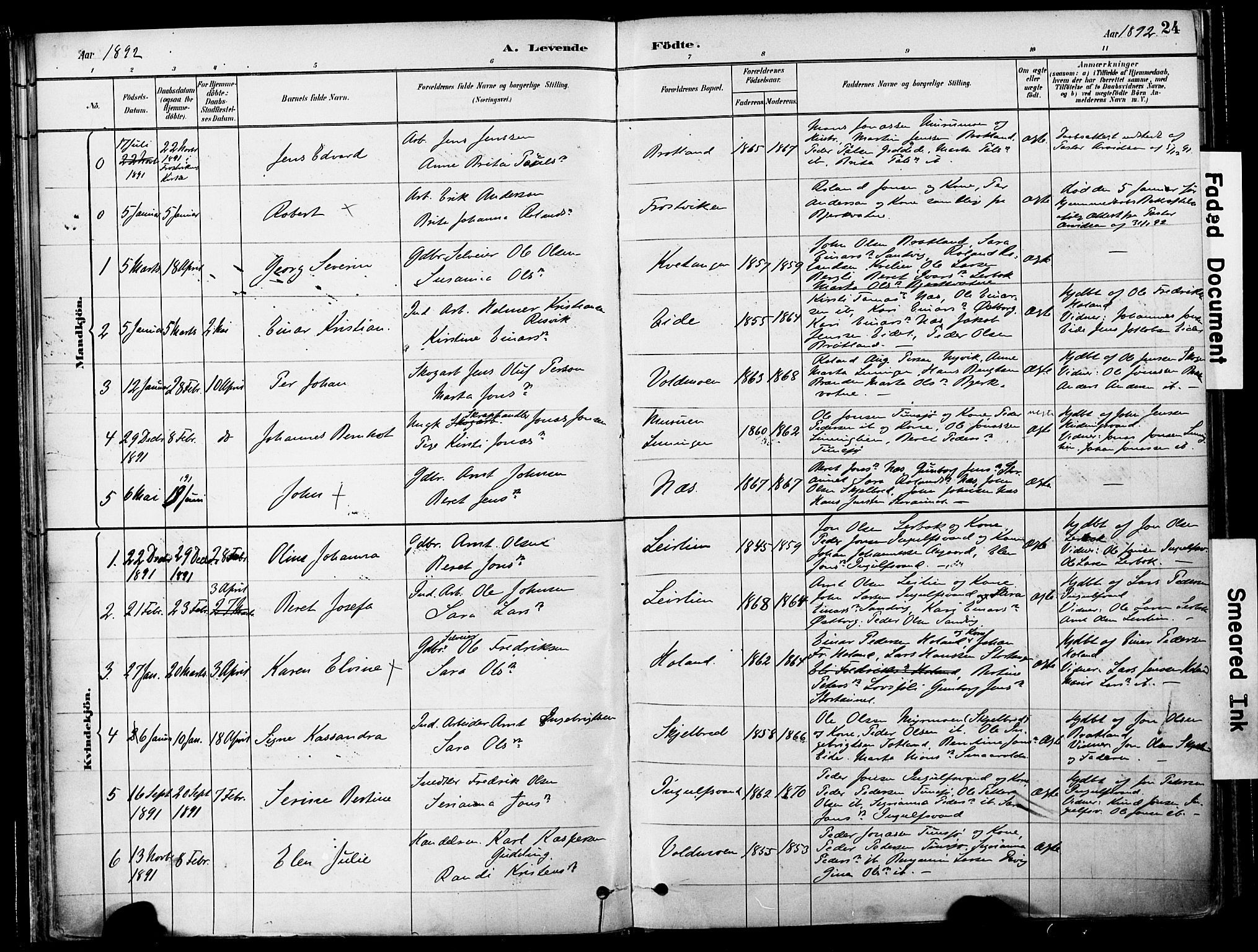 Ministerialprotokoller, klokkerbøker og fødselsregistre - Nord-Trøndelag, AV/SAT-A-1458/755/L0494: Parish register (official) no. 755A03, 1882-1902, p. 24