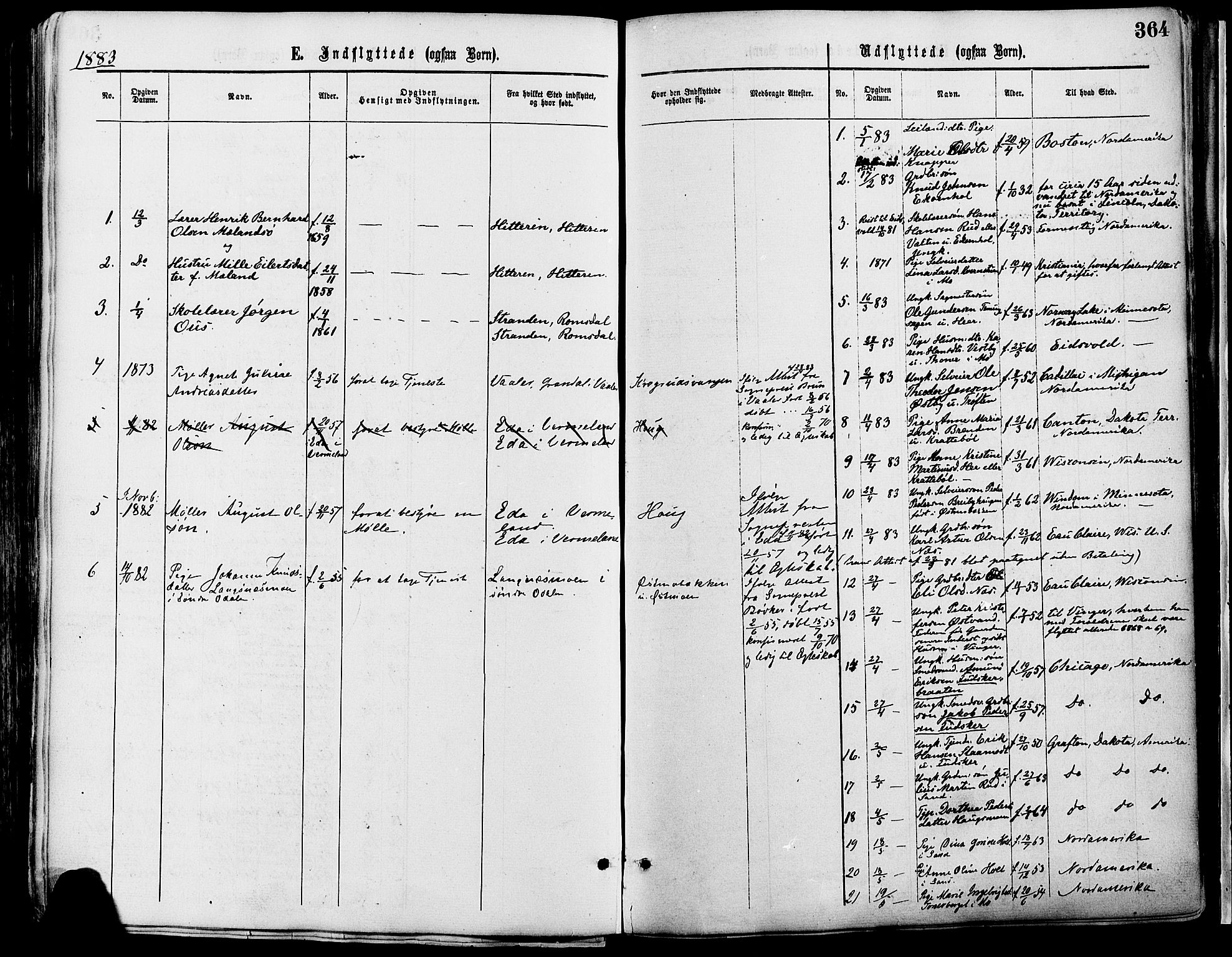 Nord-Odal prestekontor, AV/SAH-PREST-032/H/Ha/Haa/L0005: Parish register (official) no. 5, 1874-1885, p. 364