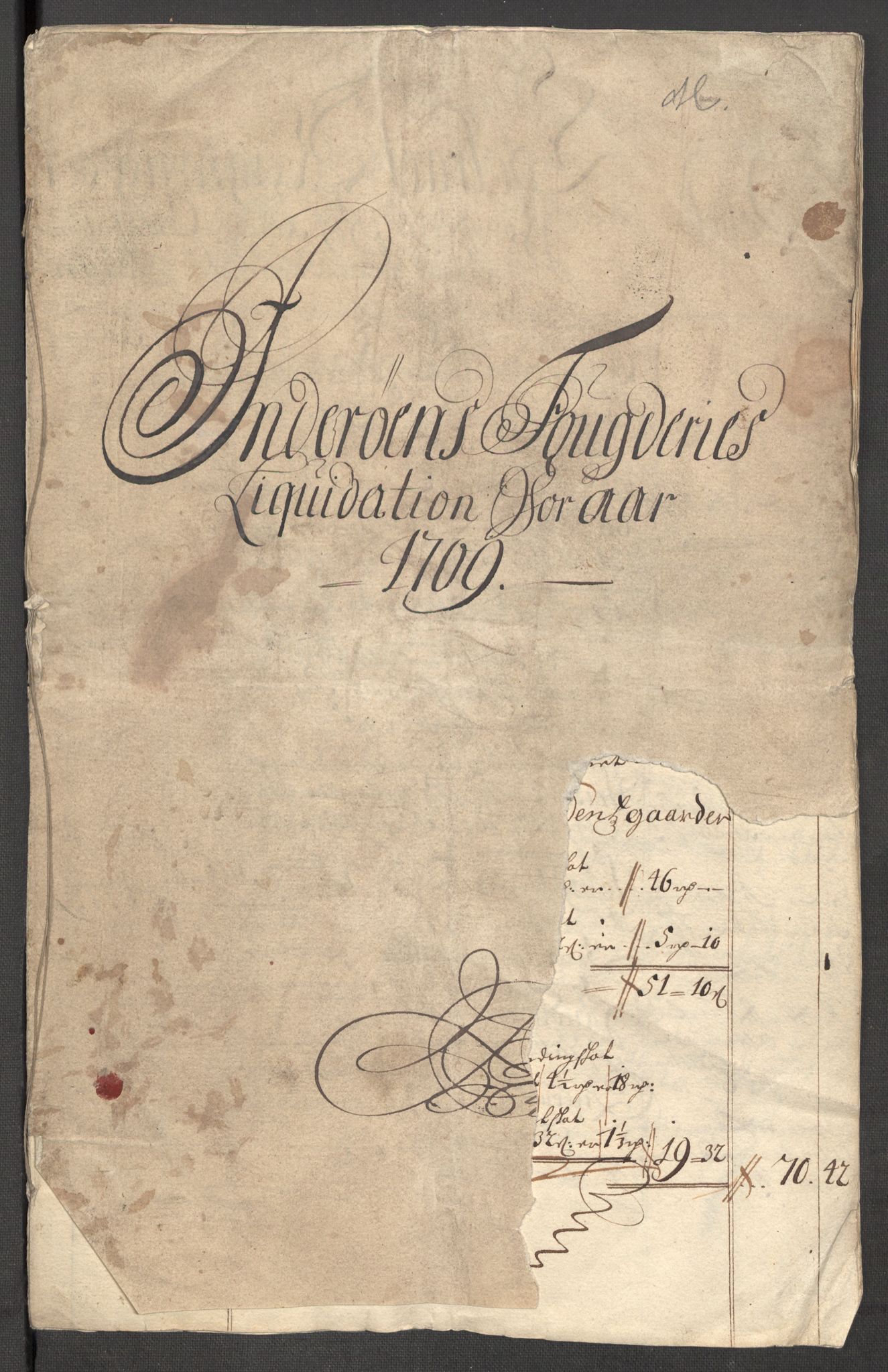 Rentekammeret inntil 1814, Reviderte regnskaper, Fogderegnskap, AV/RA-EA-4092/R63/L4317: Fogderegnskap Inderøy, 1709, p. 19