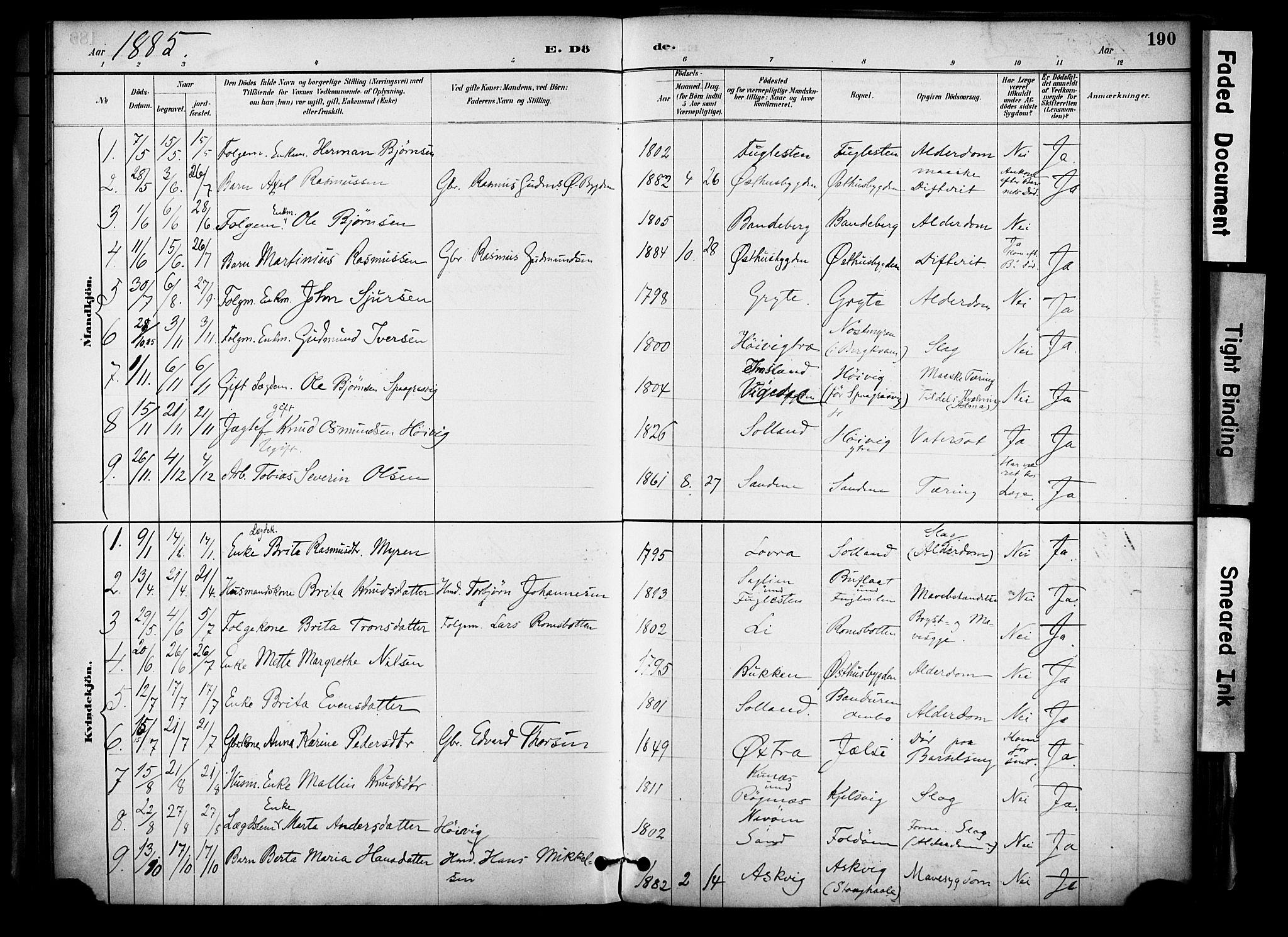 Jelsa sokneprestkontor, SAST/A-101842/01/IV: Parish register (official) no. A 10, 1884-1906, p. 190