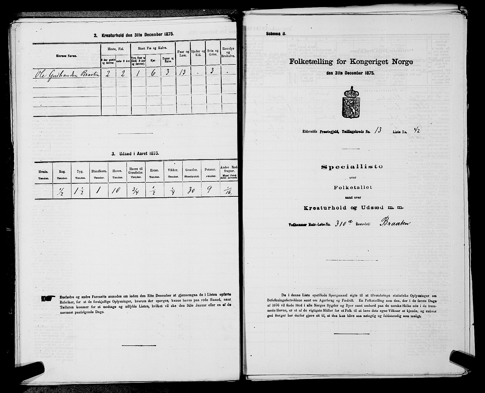 RA, 1875 census for 0237P Eidsvoll, 1875, p. 2161