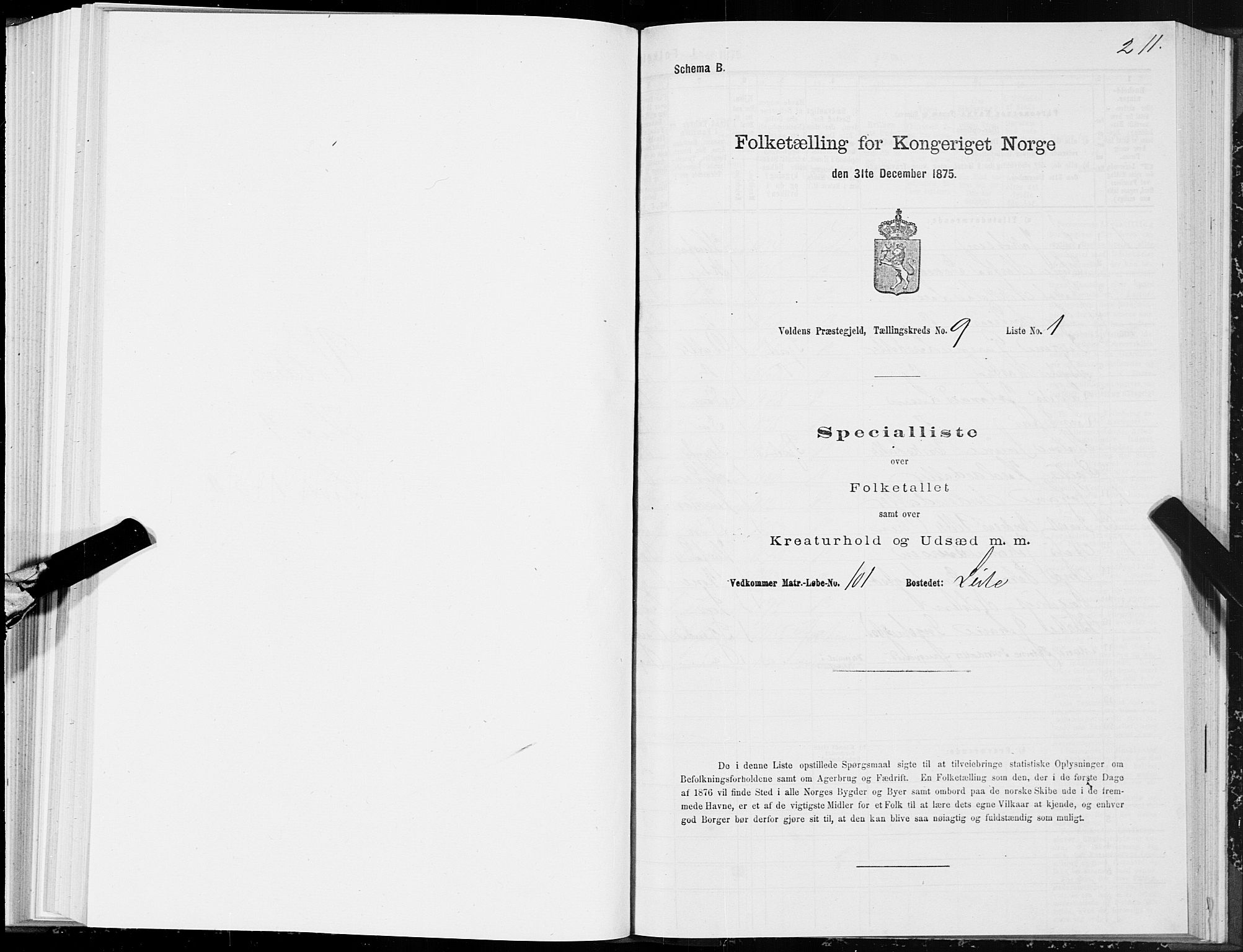 SAT, 1875 census for 1519P Volda, 1875, p. 5211