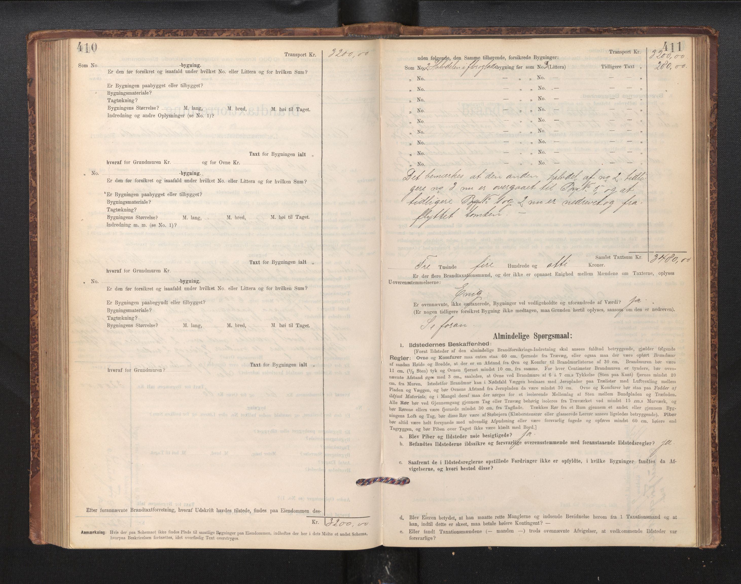 Lensmannen i Årstad, AV/SAB-A-36201/0012/L0011: Branntakstprotokoll,skjematakst, 1895-1901, p. 410-411
