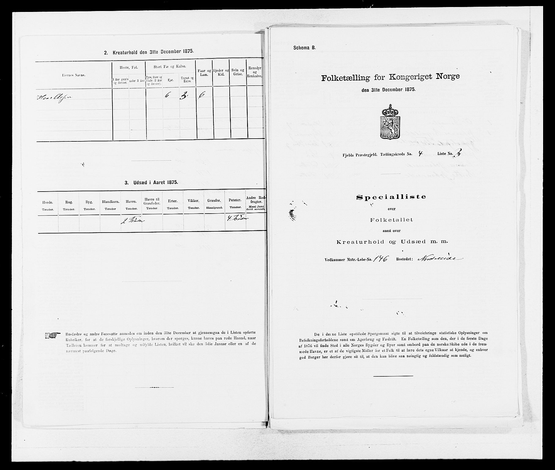 SAB, 1875 census for 1246P Fjell, 1875, p. 430