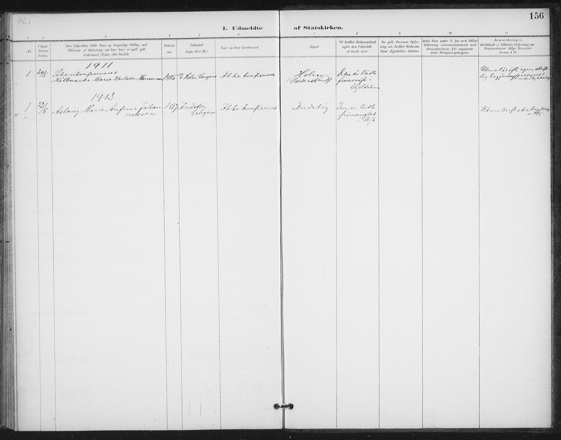 Ministerialprotokoller, klokkerbøker og fødselsregistre - Nordland, SAT/A-1459/894/L1356: Parish register (official) no. 894A02, 1897-1914, p. 156