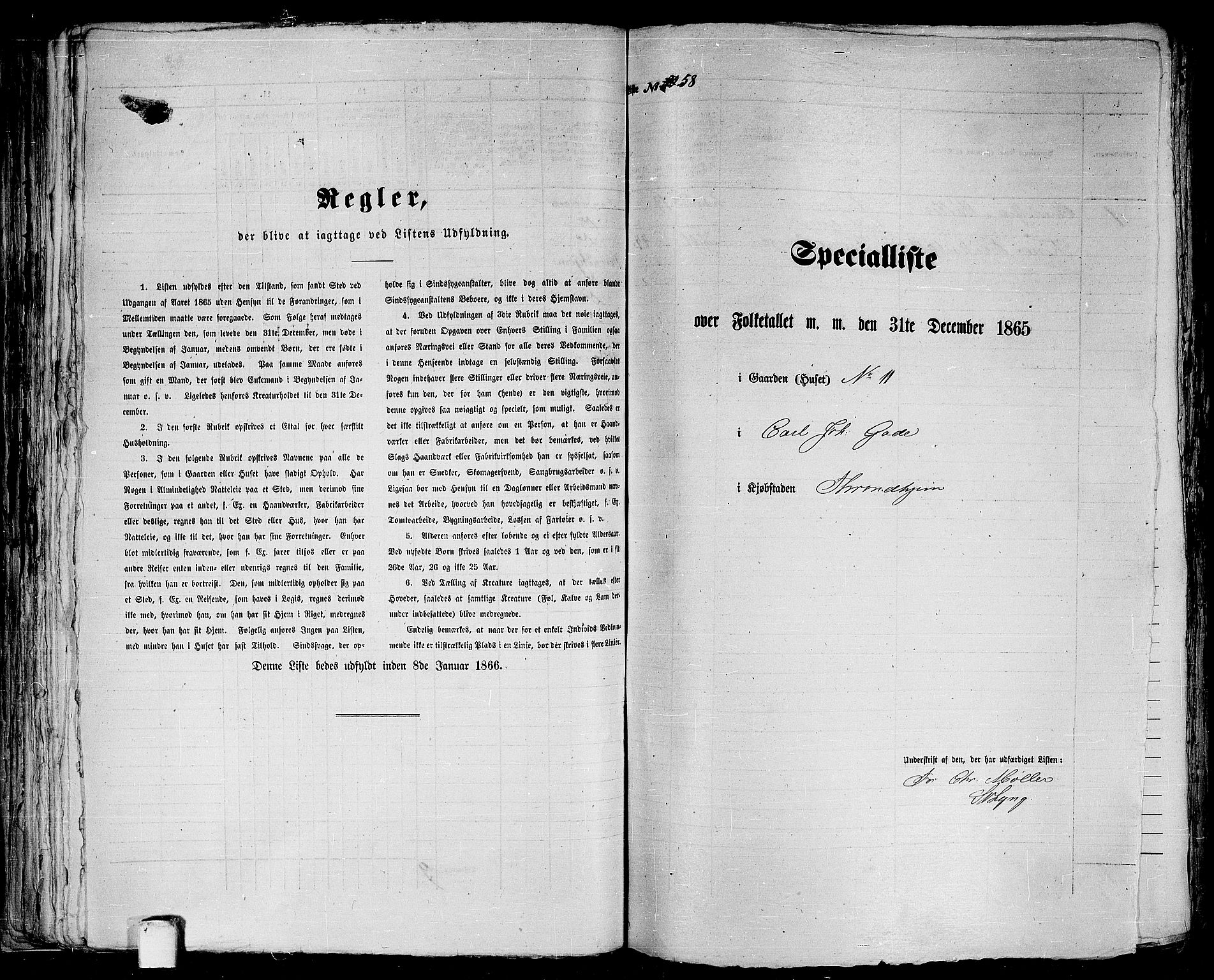 RA, 1865 census for Trondheim, 1865, p. 150