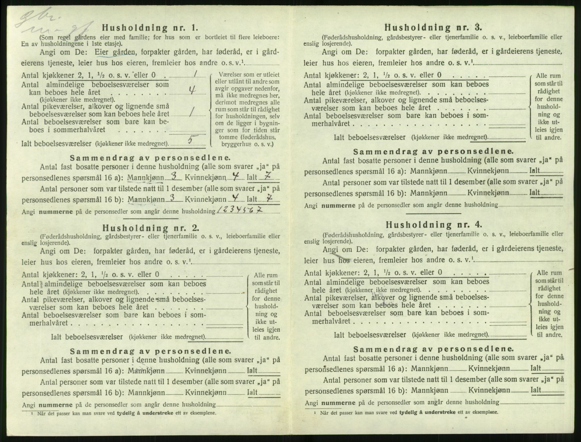 SAT, 1920 census for Hjørundfjord, 1920, p. 276