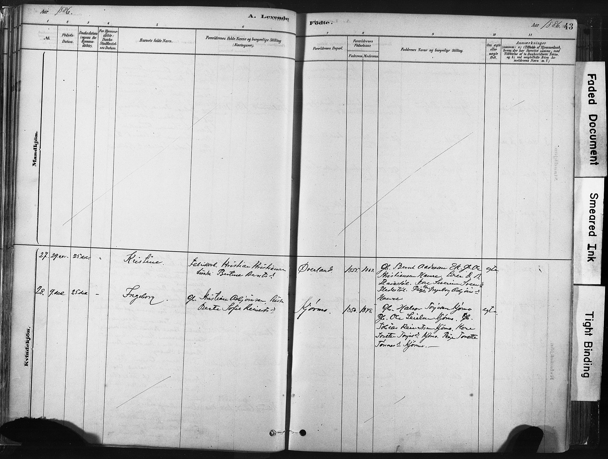 Lund sokneprestkontor, SAST/A-101809/S06/L0011: Parish register (official) no. A 10, 1877-1904, p. 43