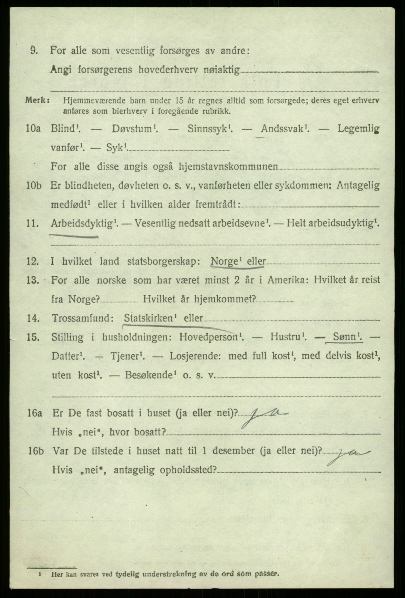 SAB, 1920 census for Kvam, 1920, p. 7968