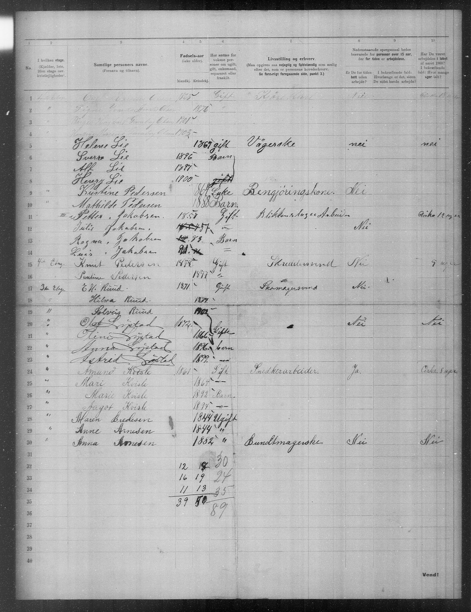 OBA, Municipal Census 1903 for Kristiania, 1903, p. 16122