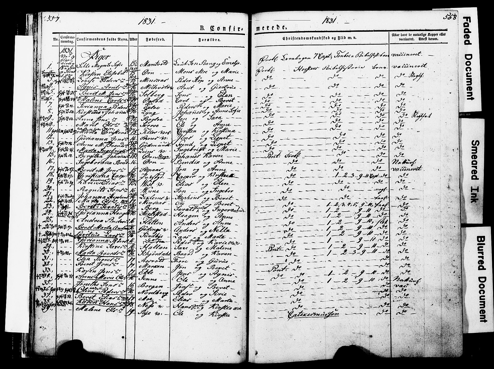 Ministerialprotokoller, klokkerbøker og fødselsregistre - Nord-Trøndelag, AV/SAT-A-1458/723/L0243: Parish register (official) no. 723A12, 1822-1851, p. 557-558