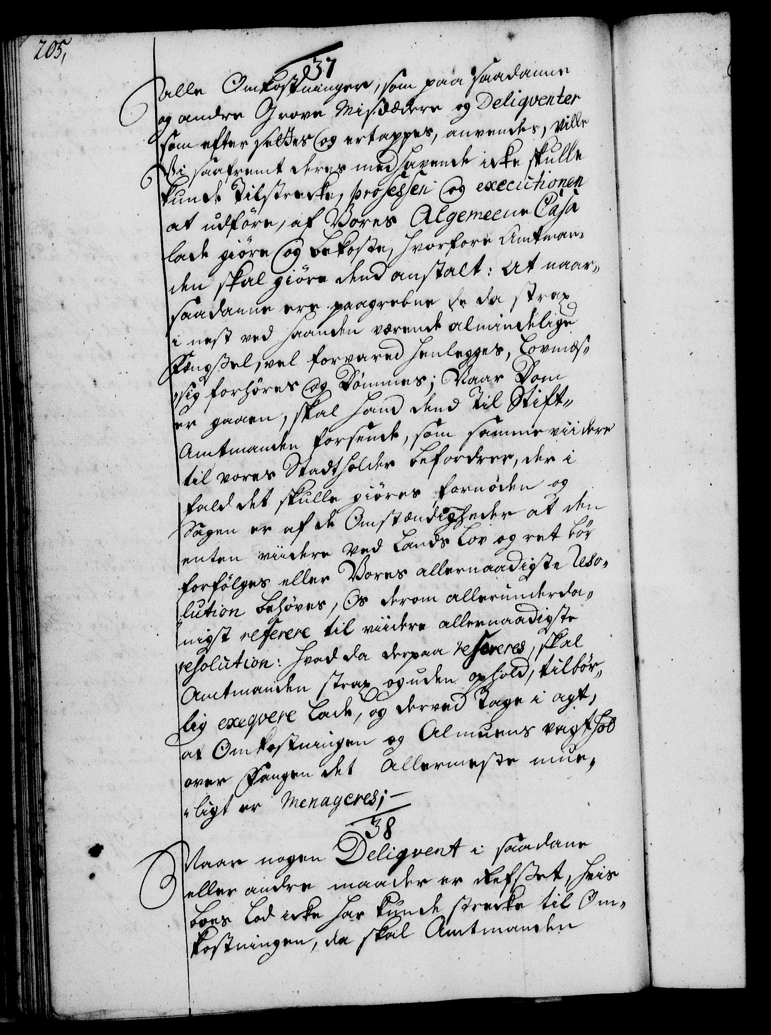 Rentekammeret, Kammerkanselliet, RA/EA-3111/G/Gg/Ggi/L0002: Norsk instruksjonsprotokoll med register (merket RK 53.35), 1729-1751, p. 205