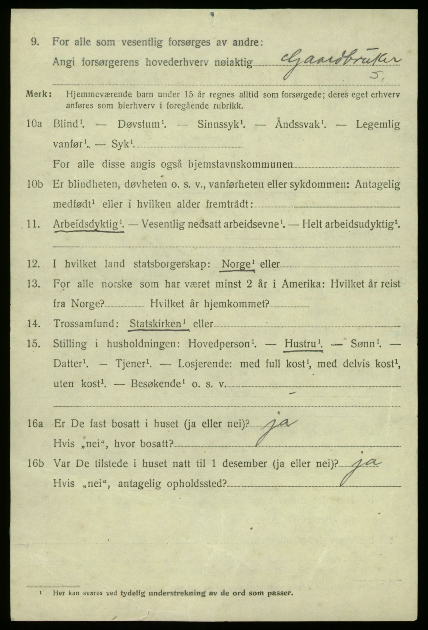 SAB, 1920 census for Manger, 1920, p. 4306