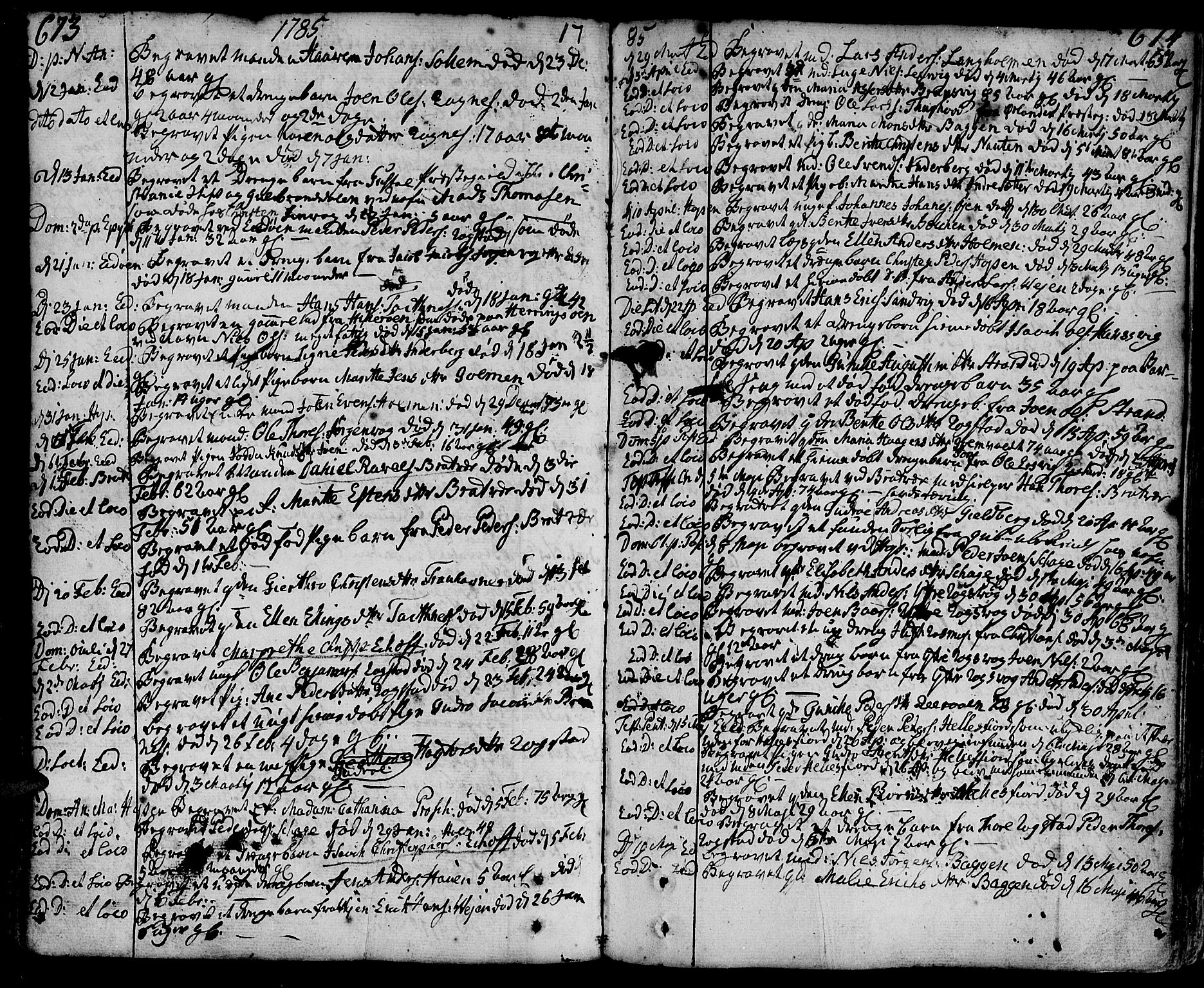 Ministerialprotokoller, klokkerbøker og fødselsregistre - Møre og Romsdal, AV/SAT-A-1454/581/L0932: Parish register (official) no. 581A02, 1767-1823, p. 673-674