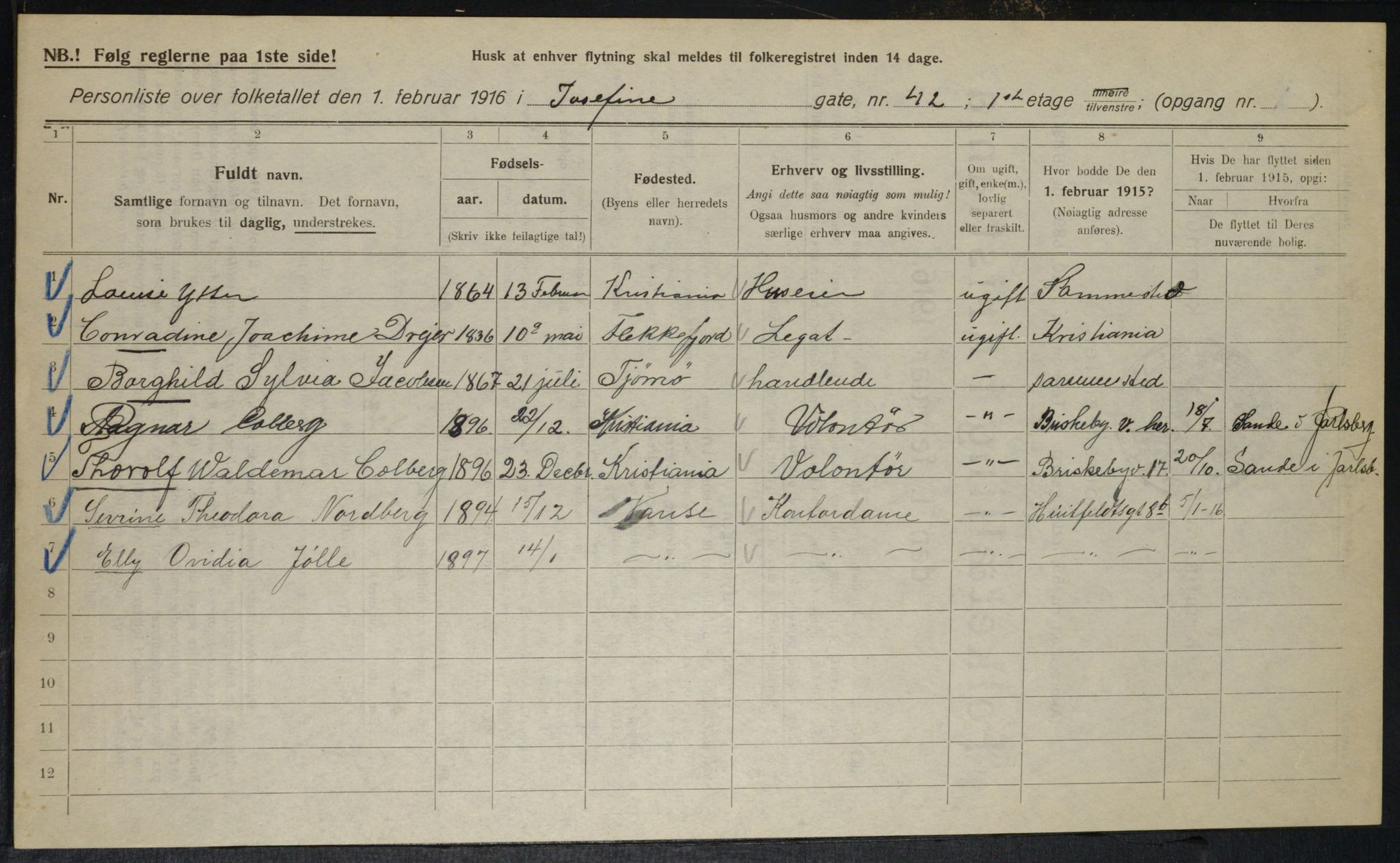 OBA, Municipal Census 1916 for Kristiania, 1916, p. 48708