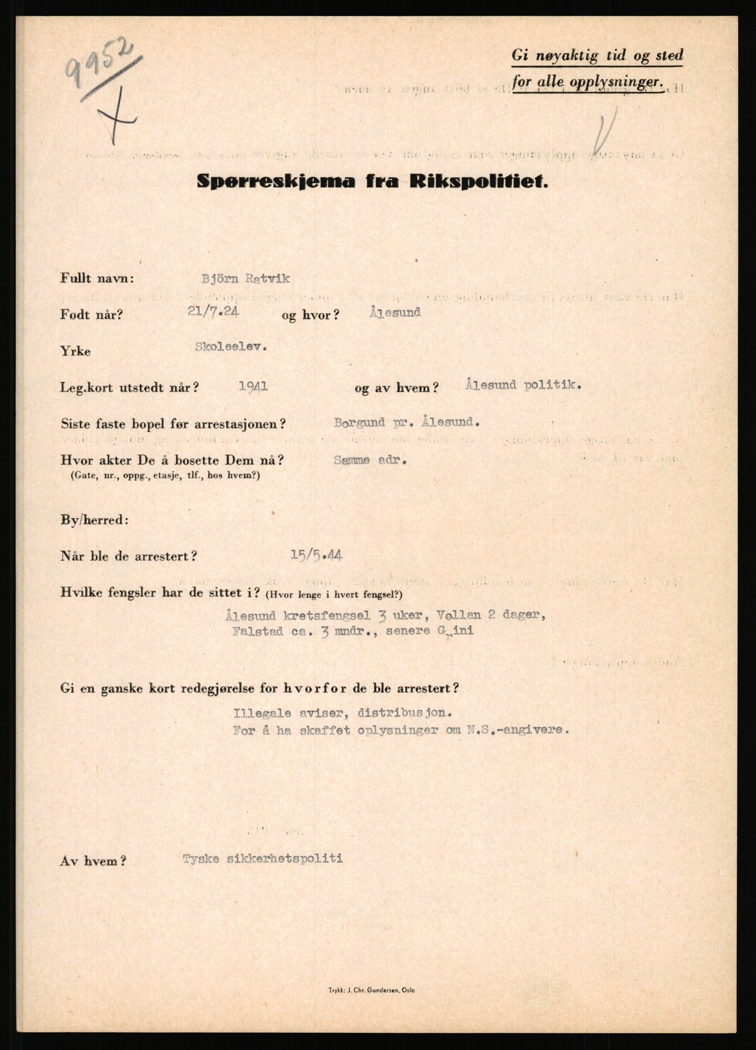 Rikspolitisjefen, AV/RA-S-1560/L/L0014: Pettersen, Aksel - Savosnick, Ernst, 1940-1945, p. 386
