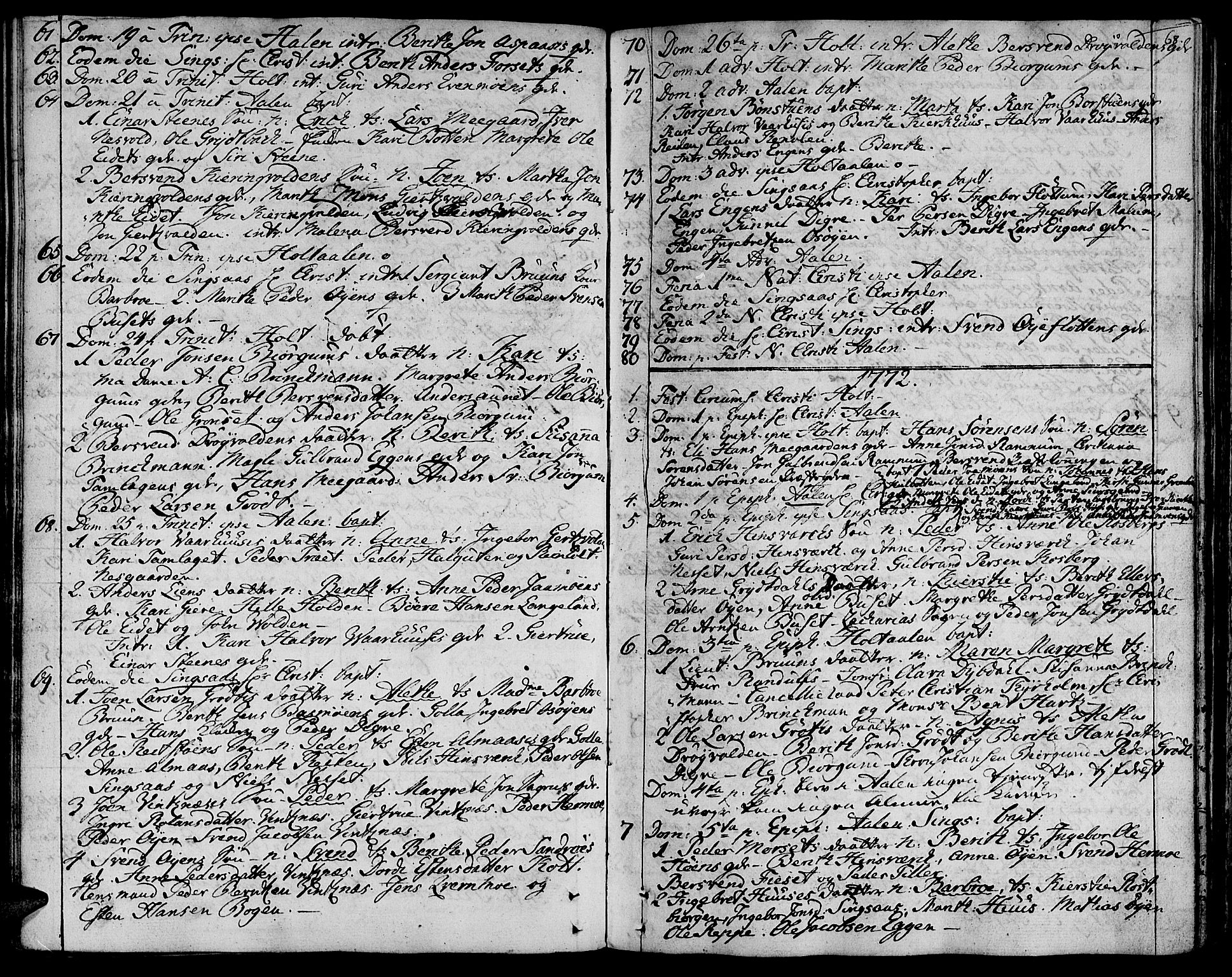 Ministerialprotokoller, klokkerbøker og fødselsregistre - Sør-Trøndelag, SAT/A-1456/685/L0952: Parish register (official) no. 685A01, 1745-1804, p. 68