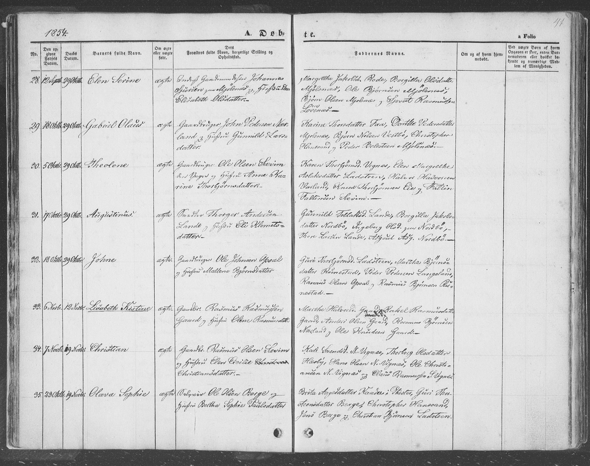 Finnøy sokneprestkontor, SAST/A-101825/H/Ha/Haa/L0007: Parish register (official) no. A 7, 1847-1862, p. 41