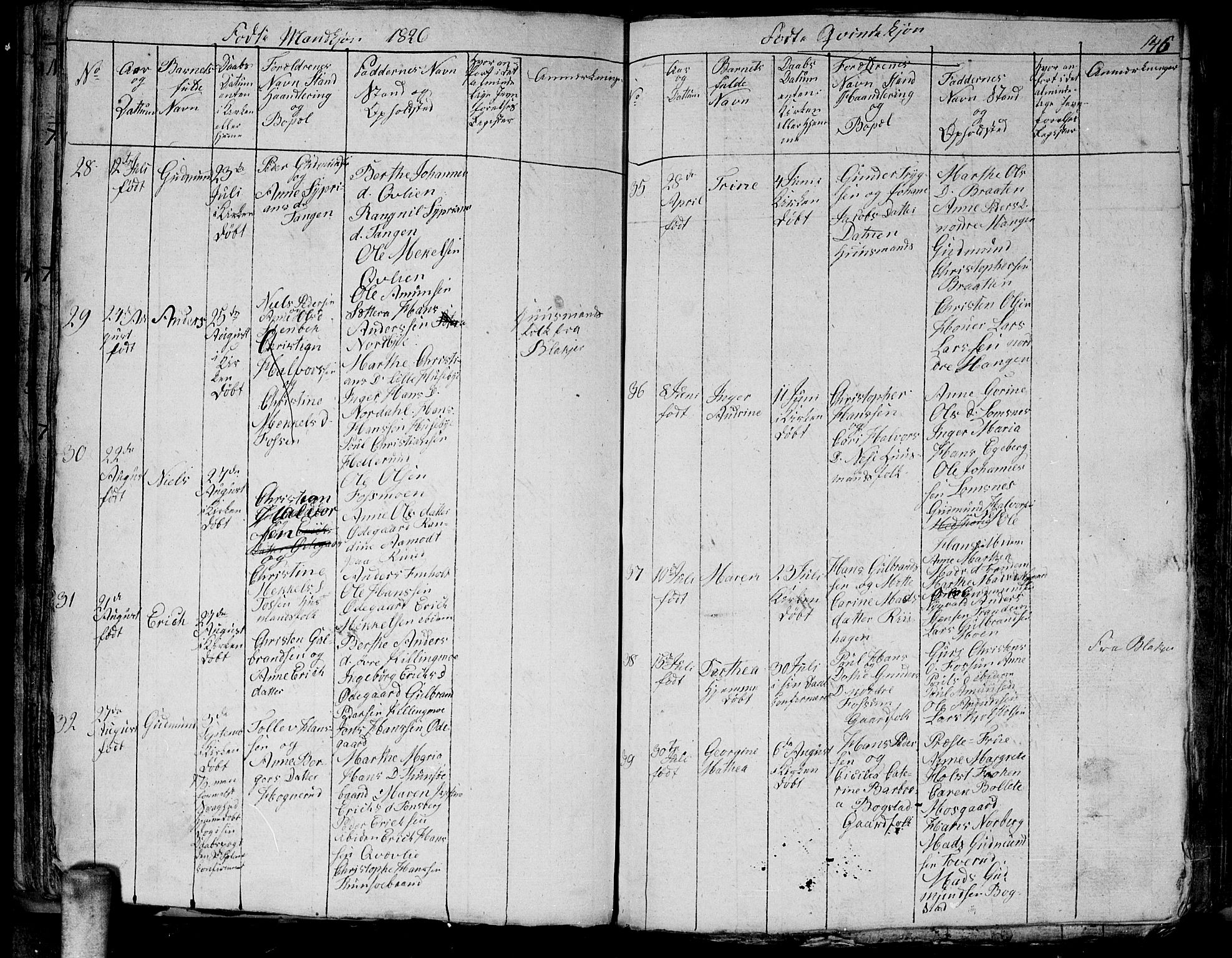 Aurskog prestekontor Kirkebøker, AV/SAO-A-10304a/G/Ga/L0001: Parish register (copy) no. I 1, 1814-1829, p. 146