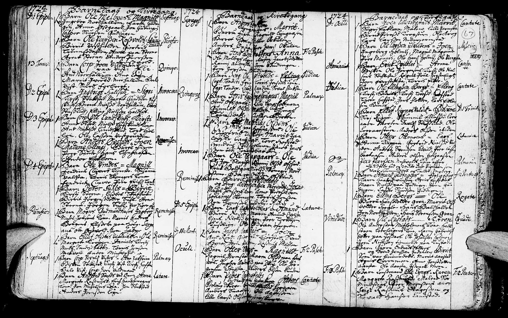 Ministerialprotokoller, klokkerbøker og fødselsregistre - Nord-Trøndelag, SAT/A-1458/723/L0230: Parish register (official) no. 723A01, 1705-1747, p. 67