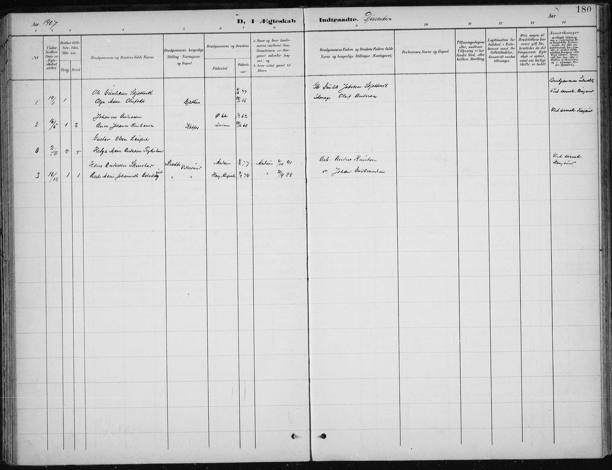 Modum kirkebøker, SAKO/A-234/F/Fa/L0013: Parish register (official) no. 13, 1899-1907, p. 180