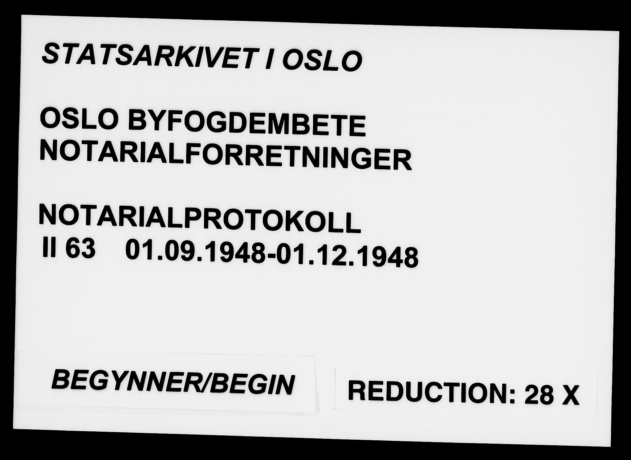 Oslo byfogd avd. I, SAO/A-10220/L/Lb/Lbb/L0063: Notarialprotokoll, rekke II: Vigsler, 1948