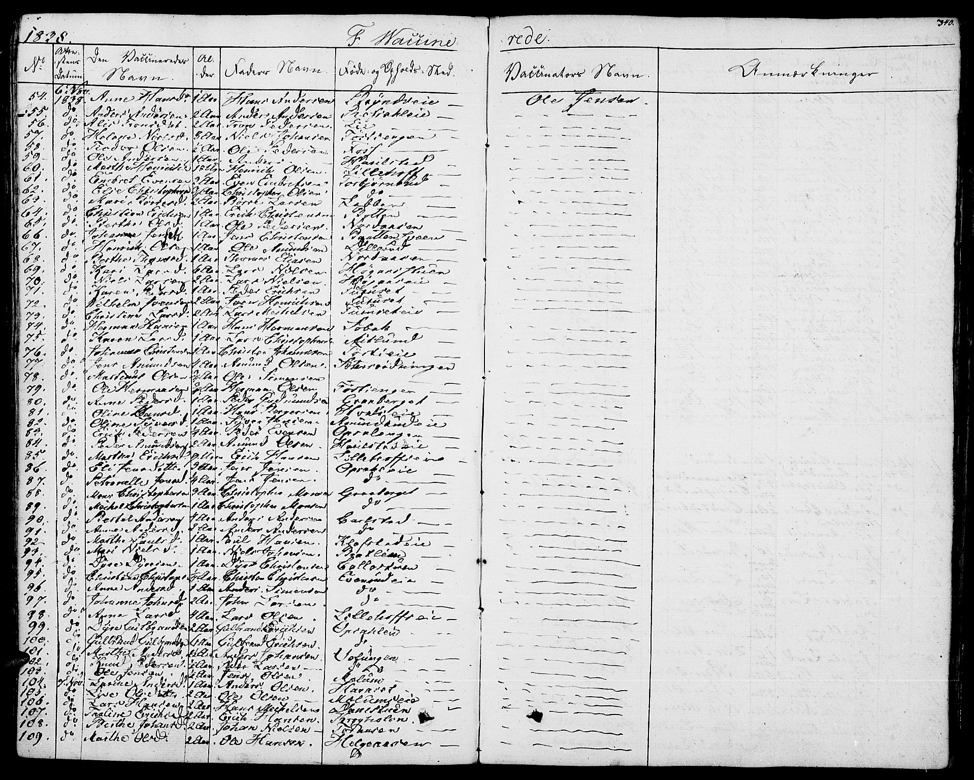 Romedal prestekontor, AV/SAH-PREST-004/K/L0003: Parish register (official) no. 3, 1829-1846, p. 340