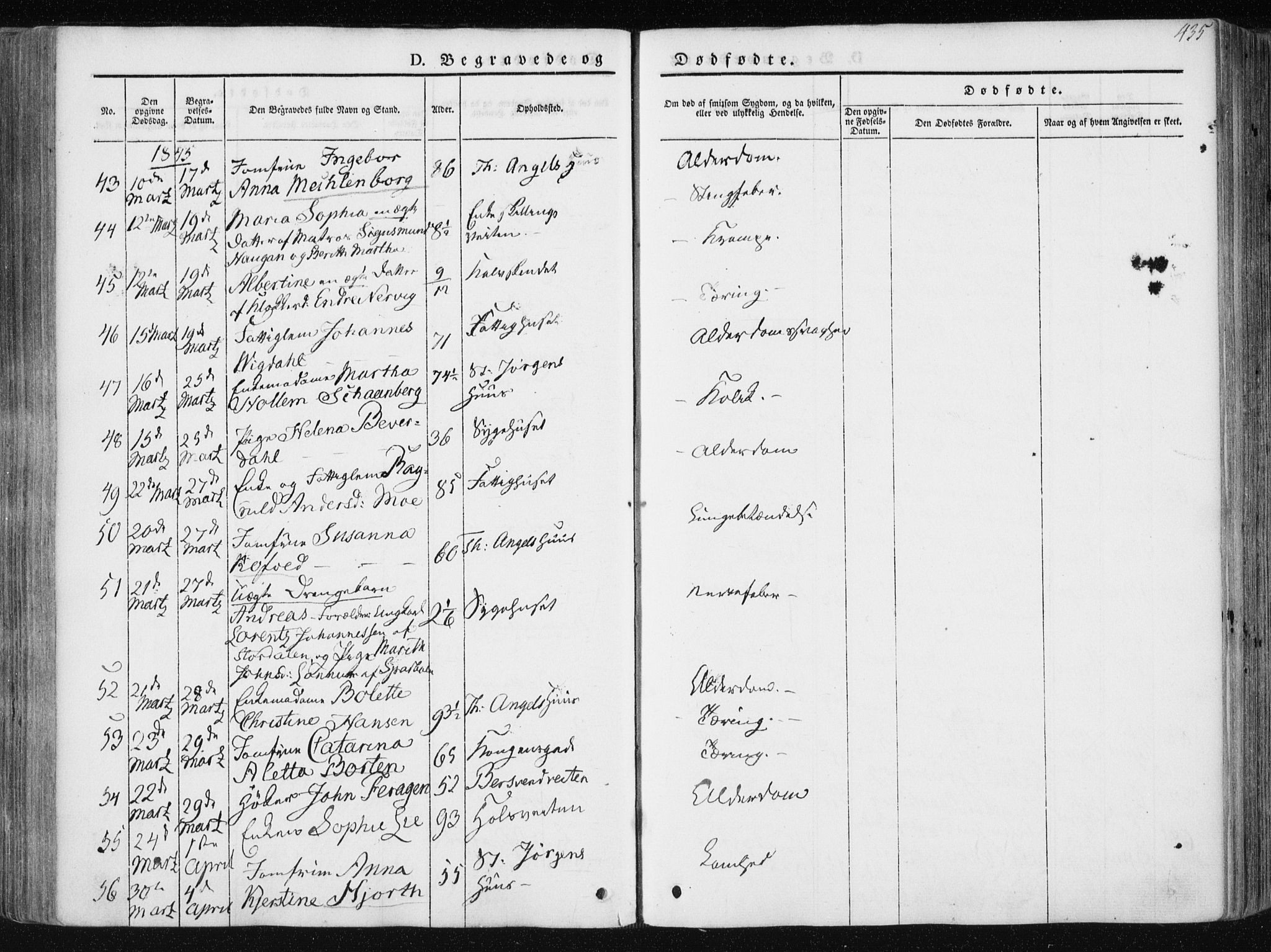 Ministerialprotokoller, klokkerbøker og fødselsregistre - Sør-Trøndelag, SAT/A-1456/601/L0049: Parish register (official) no. 601A17, 1839-1847, p. 435