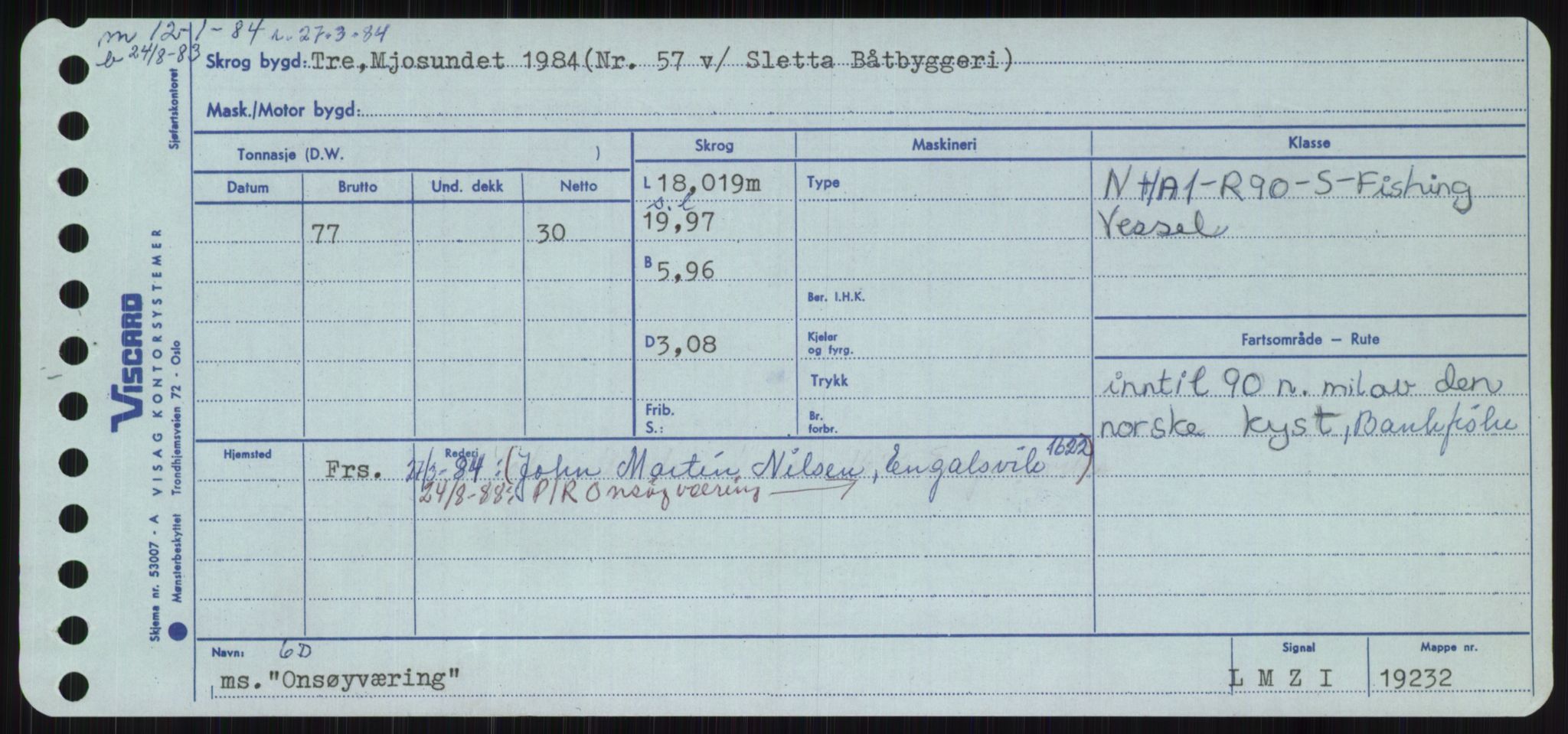 Sjøfartsdirektoratet med forløpere, Skipsmålingen, RA/S-1627/H/Ha/L0004/0002: Fartøy, Mas-R / Fartøy, Odin-R, p. 101