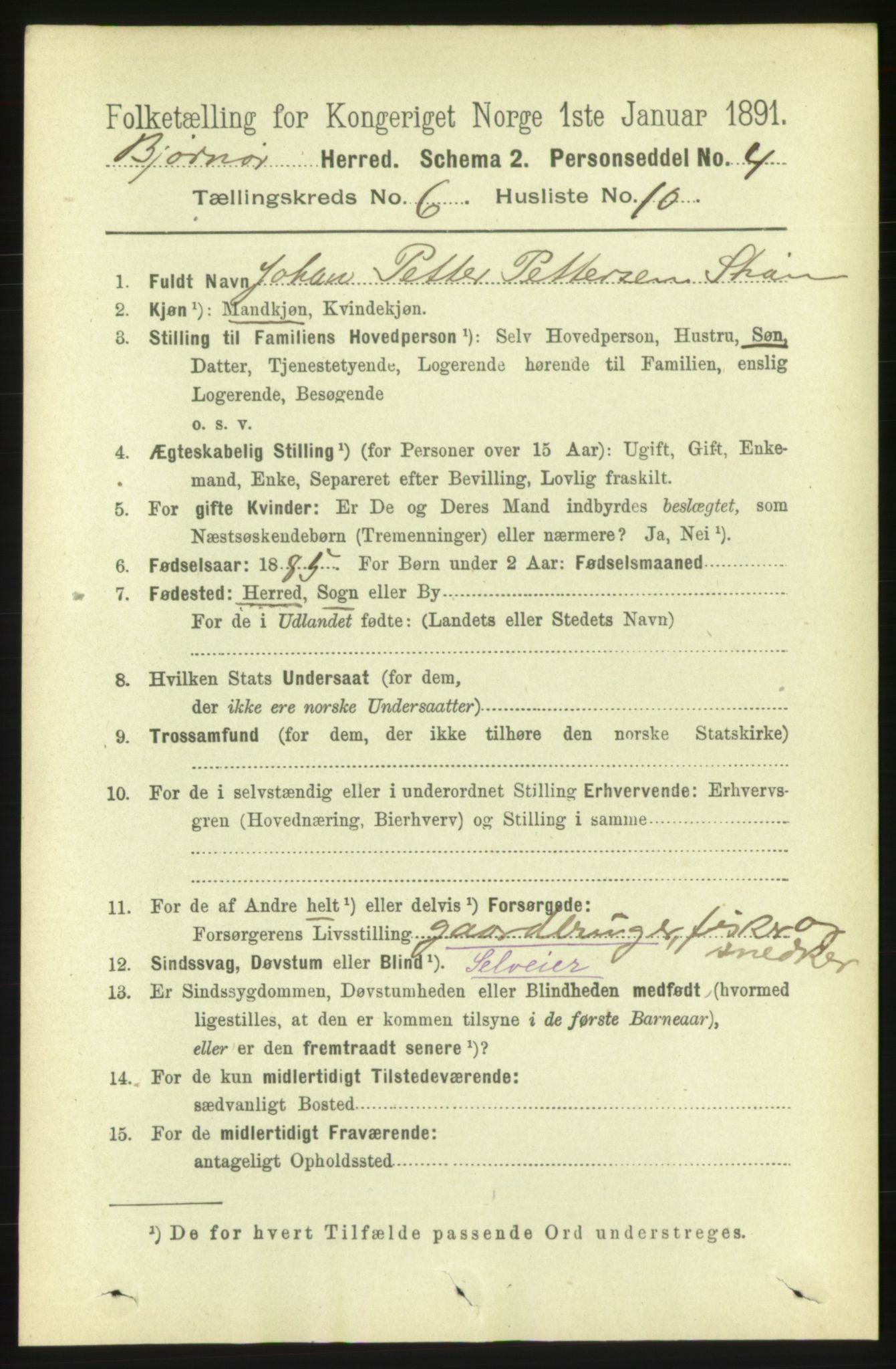 RA, 1891 census for 1632 Bjørnør, 1891, p. 2641
