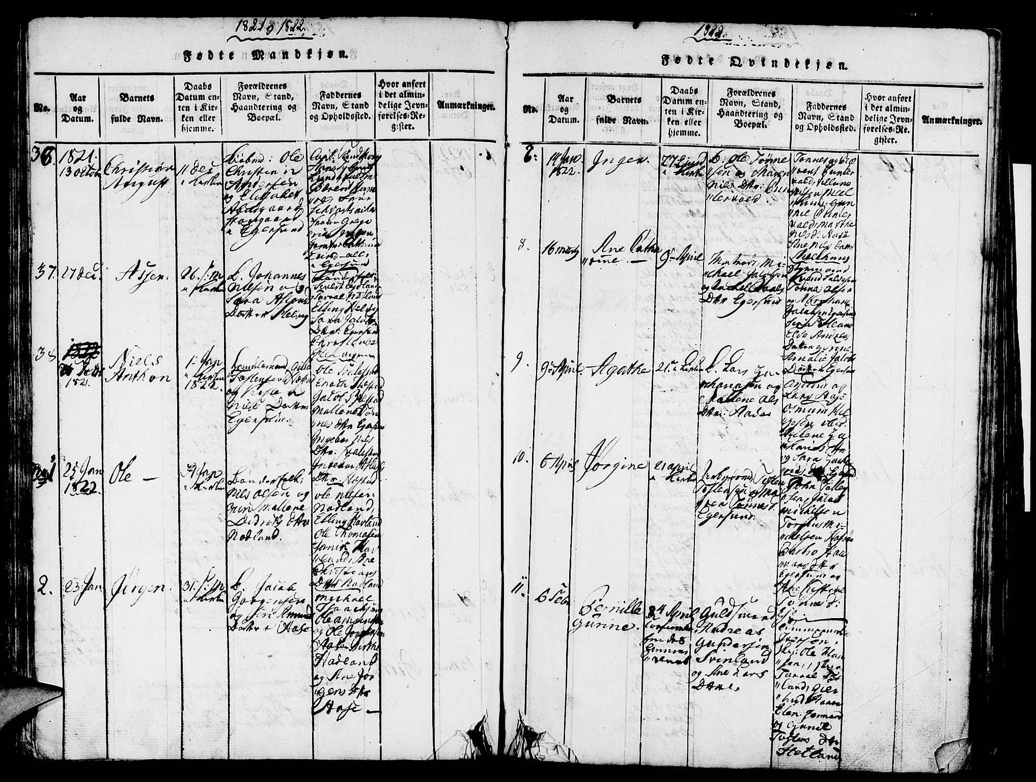 Eigersund sokneprestkontor, AV/SAST-A-101807/S08/L0007: Parish register (official) no. A 7, 1815-1827