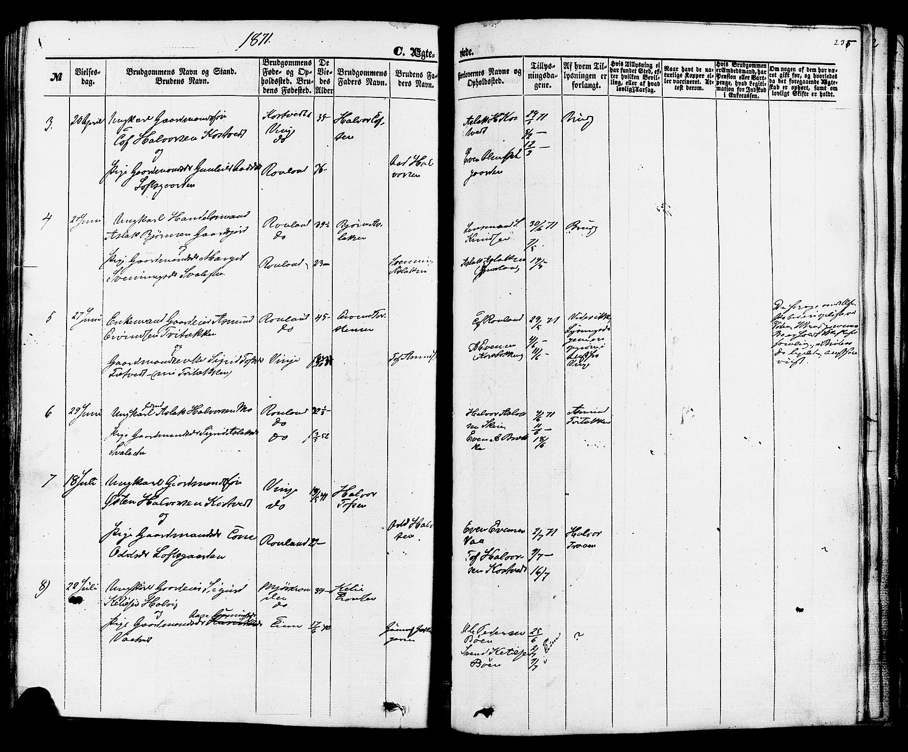 Rauland kirkebøker, SAKO/A-292/F/Fa/L0003: Parish register (official) no. 3, 1859-1886, p. 235